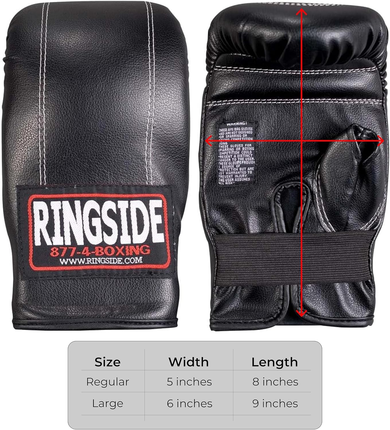 Ringside Econo Traditional Synthetic Leather Bag Gloves Mitts for Boxing Training Workout Men & Women
