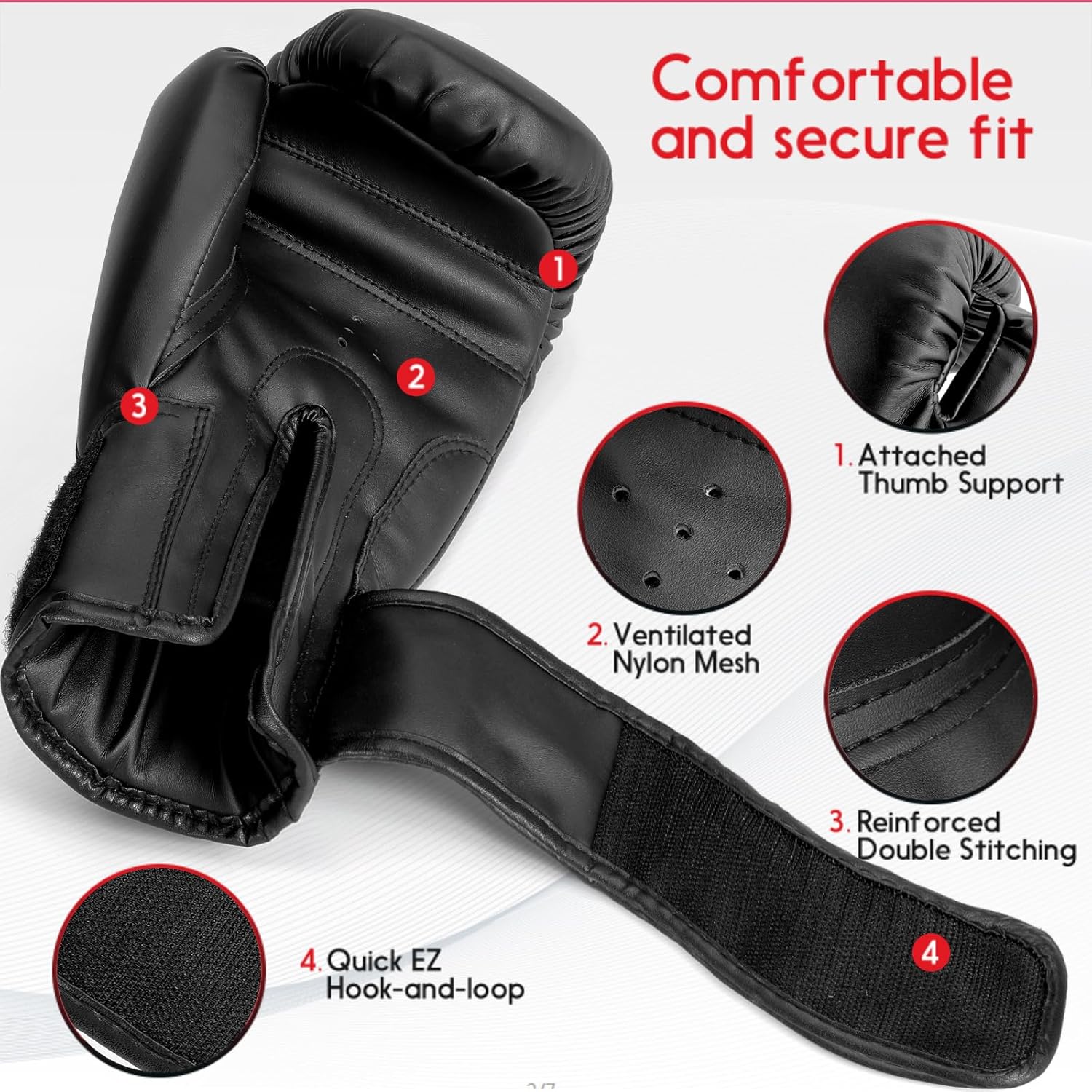 Alternative view of Kids Boxing Gloves for Boys and Girls,Youth Boxing Training Gloves for 3-15,Kids Sparring Boxing Gloves for Punching Bag, Kickboxing, Muay Thai, MMA