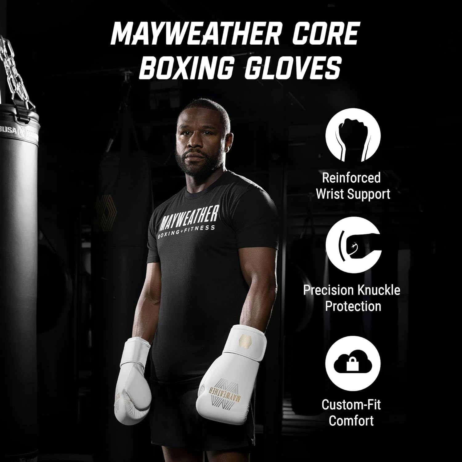 Alternative view of Mayweather Core Boxing Gloves for Men, Women u2013 Lightweight, Durable Training Gloves for Boxing, Sparring, and Heavy Bag Work