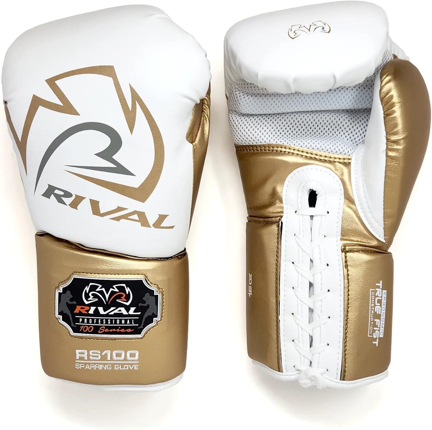 RIVAL Boxing RS100 Professional Lace-Up Sparring Gloves, Handcrafted with Super-Rich Microfiber PU, Ergonomically Designed to Perfectly Fit Your Hand
