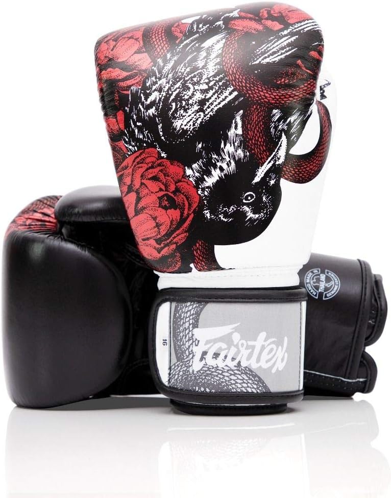 Fairtex Beauty of Survival Limited Edition Boxing Gloves | Premium Craftsmanship |Full-Grain Leather| Stylish Design | Adjustable Fit | Unique Artwork | Hook and Loop Straps