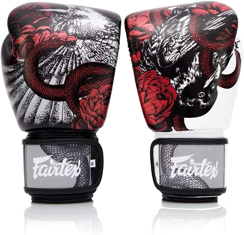 Alternative view of Fairtex Beauty of Survival Limited Edition Boxing Gloves | Premium Craftsmanship |Full-Grain Leather| Stylish Design | Adjustable Fit | Unique Artwork | Hook and Loop Straps