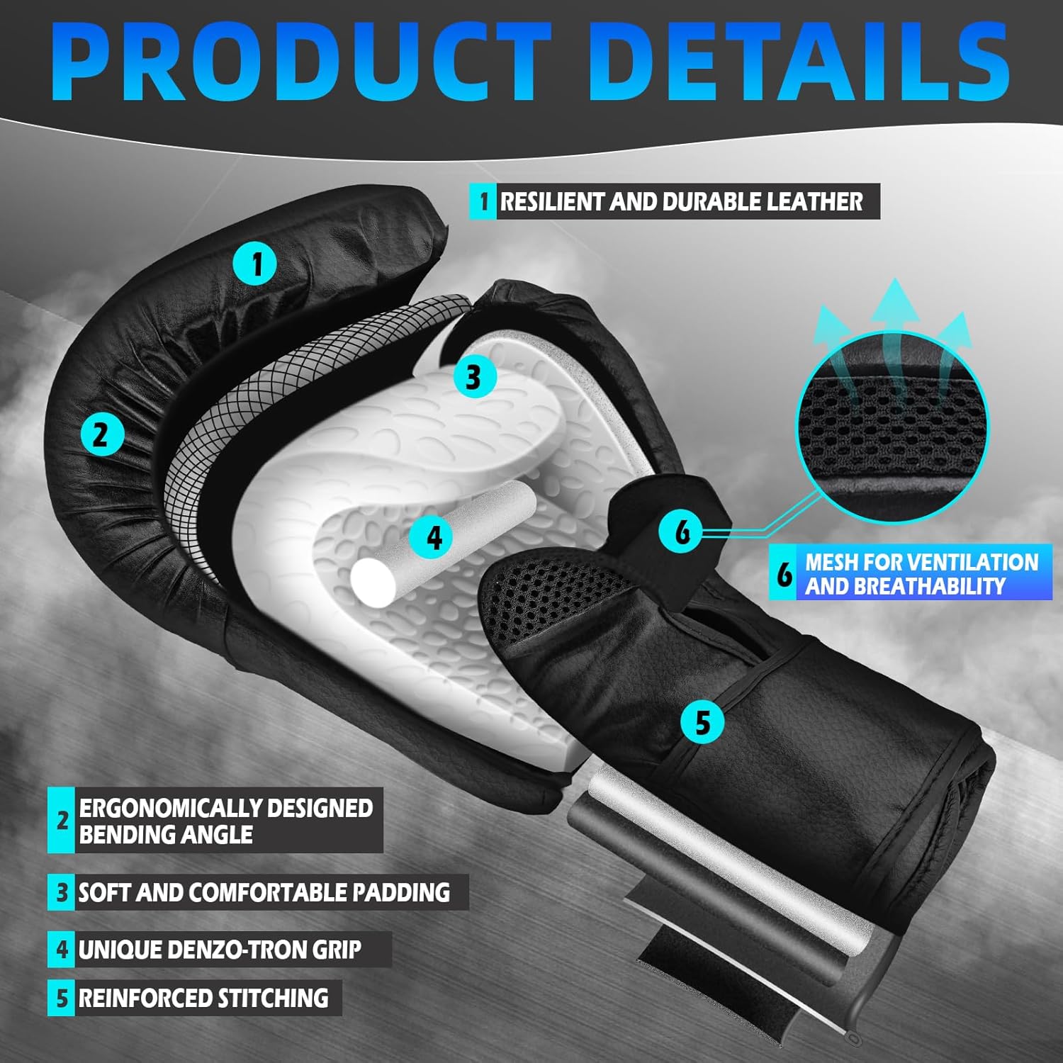 Boxing Gloves for Men and Women, Pro Training Sparring Muay Thai Gloves, Adults Heavy Punching Bag Gloves for Boxing Kickboxing Mixed Martial Arts MMA Training, Multi Layered, Ventilated