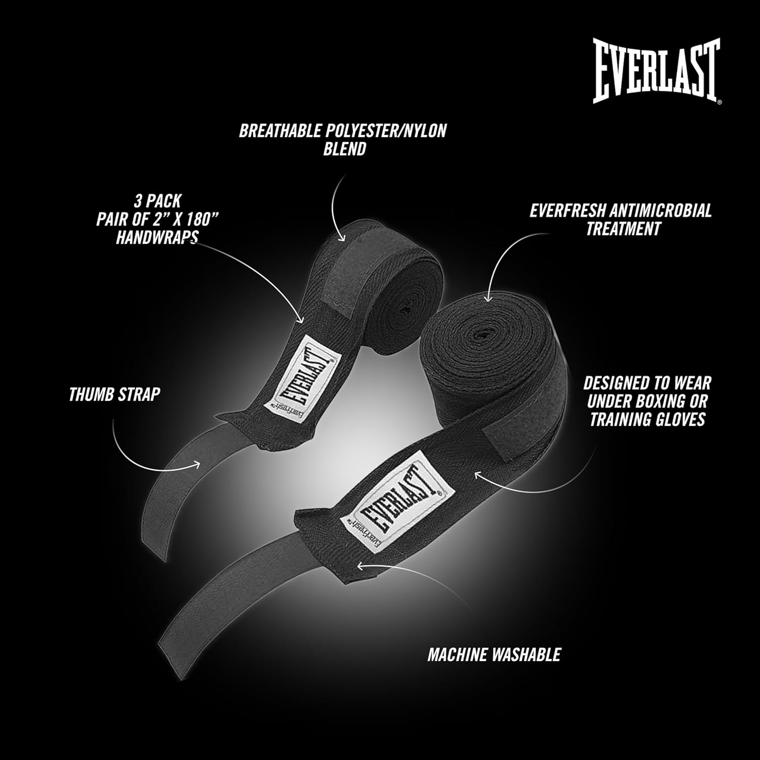 Alternative view of Everlast Core Handwraps 120in u2013 Boxing Hand Wraps for Gloves, Wrist & Knuckle Support