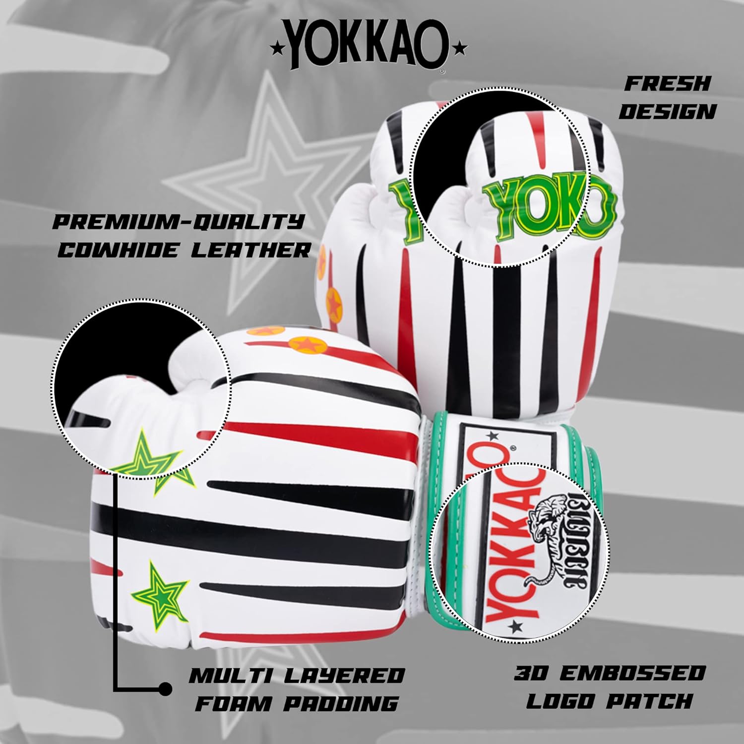 Alternative view of YOKKAO Design Breathable Muay Thai Boxing Glove | Premium Leather Training and Sparring Gloves for Men and Women | Winning Boxing Gloves | Punching Glove