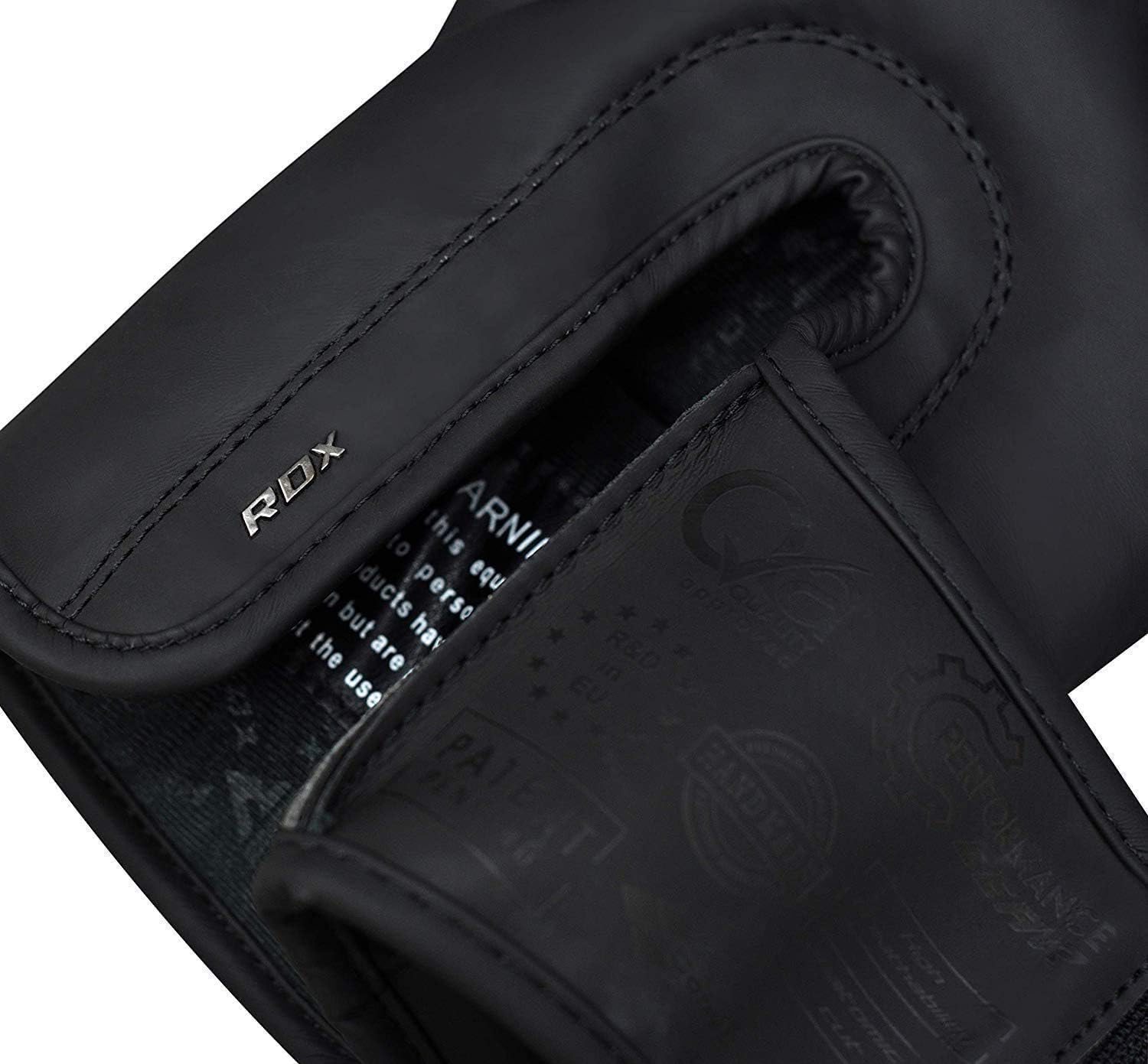 Alternative view of RDX Boxing Gloves Sparring Muay Thai Pro Training, Maya Hide Leather, Kickboxing Heavy Punching Bag Focus Mitts Pads Double End Ball Workout, MMA Fitness Gym Bagwork, Ventilated Palm, Men Black