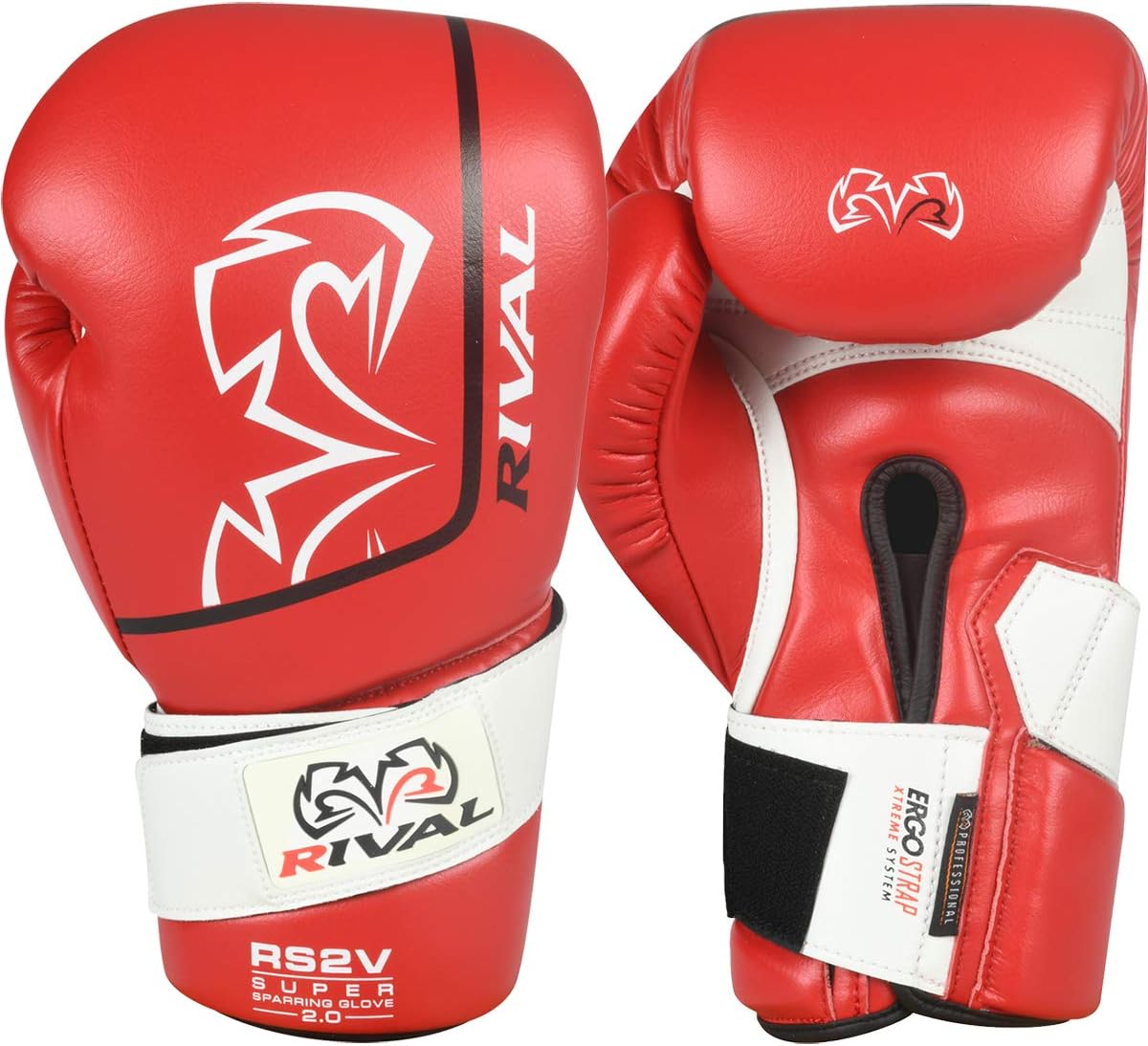 RIVAL Boxing RS2V 2.0 Super Sparring Gloves - Uses a Single Strap, Hook and Loop System Instead of Laces, Soft Inner Lining