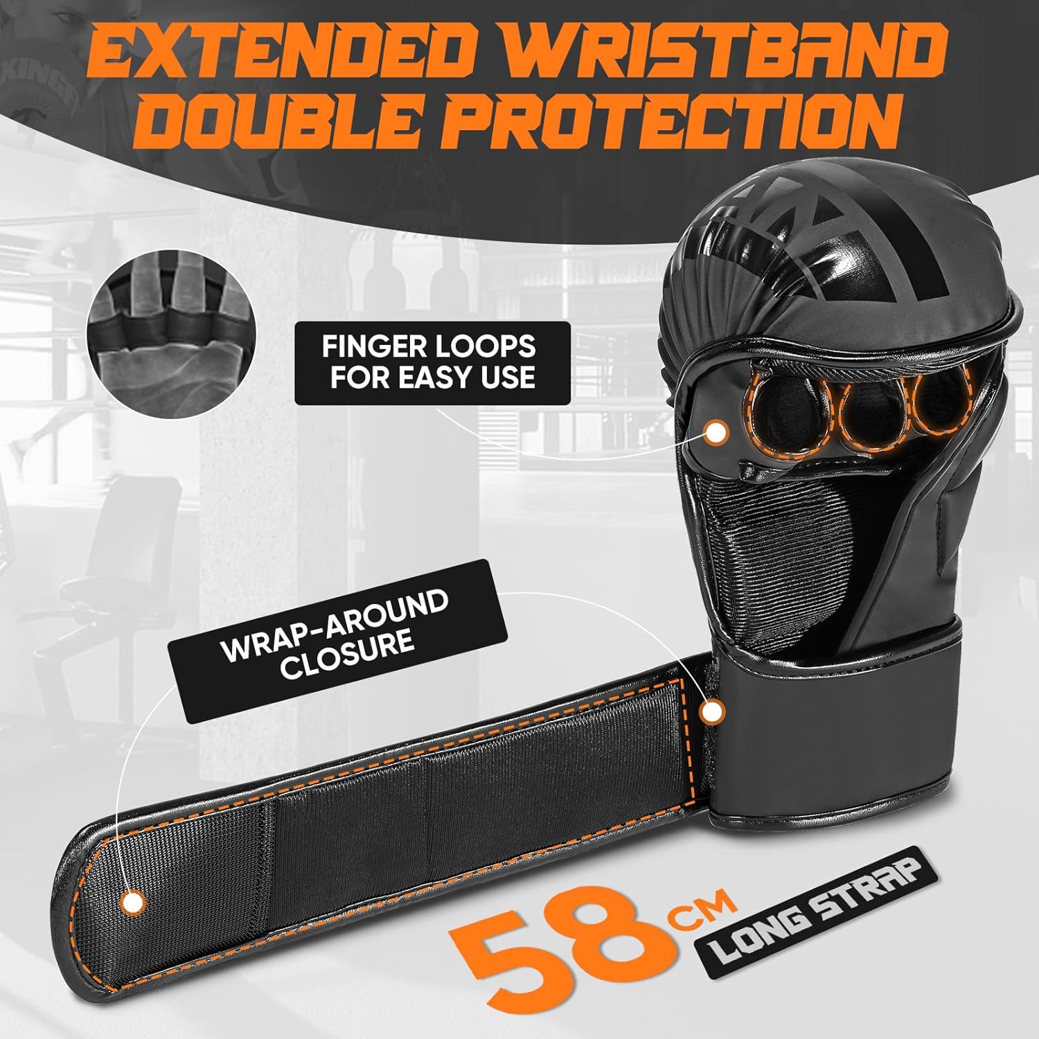 Alternative view of KUANG QUAN MMA Gloves Open Palm Sparring & Grappling Mitts,Martial Arts for Men & Women,Combat Sports,MMA, Boxing, Muay Thai, Kickboxing