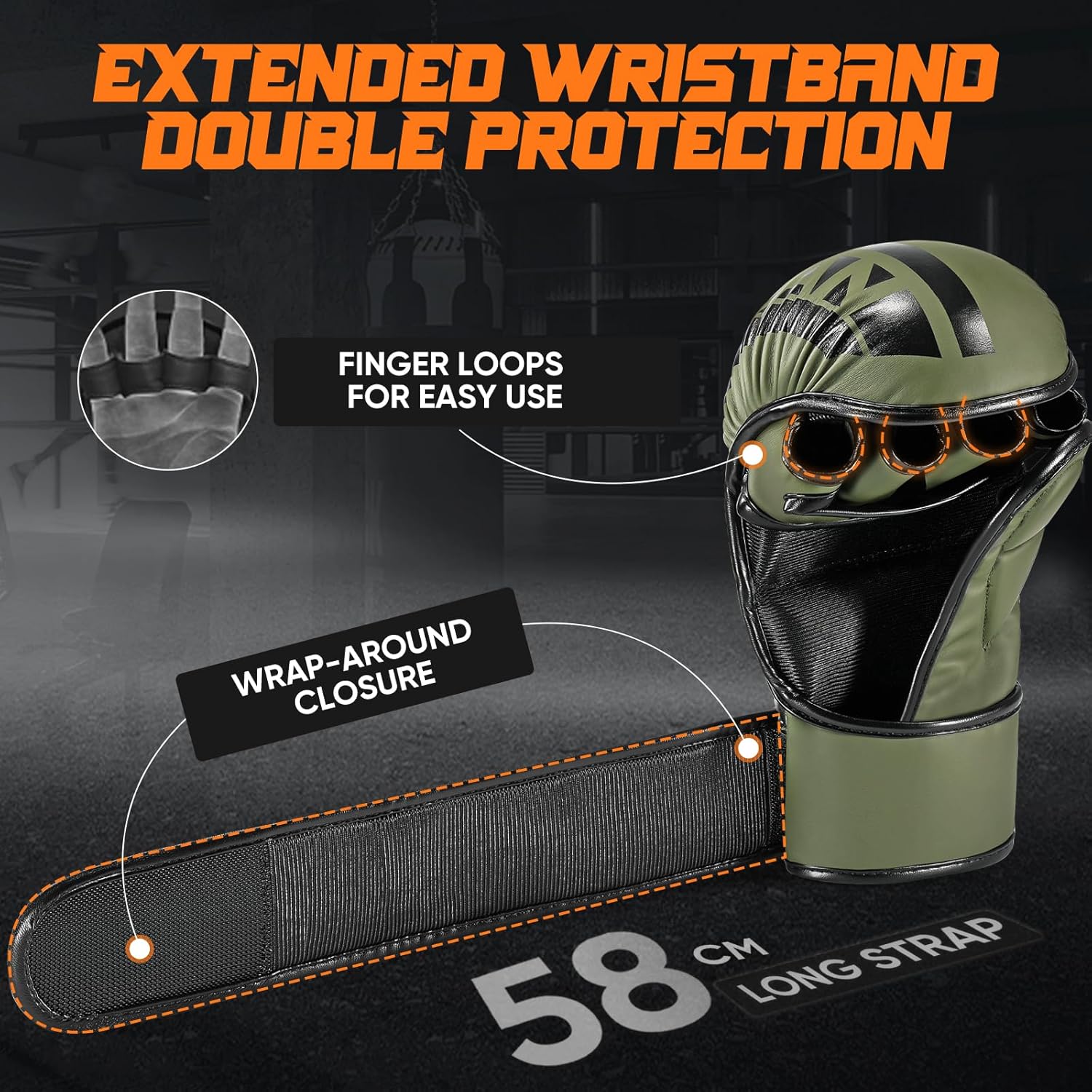 Alternative view of KUANG QUAN MMA Gloves Open Palm Sparring & Grappling Mitts,Martial Arts for Men & Women,Combat Sports,MMA, Boxing, Muay Thai, Kickboxing