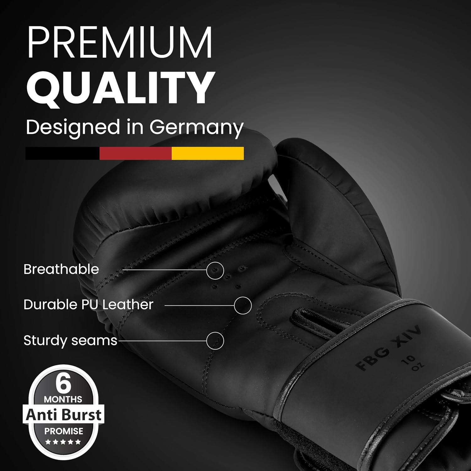 Alternative view of FIGHTR® Boxing Gloves - Maximum Protection & Stability | Boxing Gloves for Boxing, MMA, Muay Thai & Kickboxing | Sizes 8-16 oz