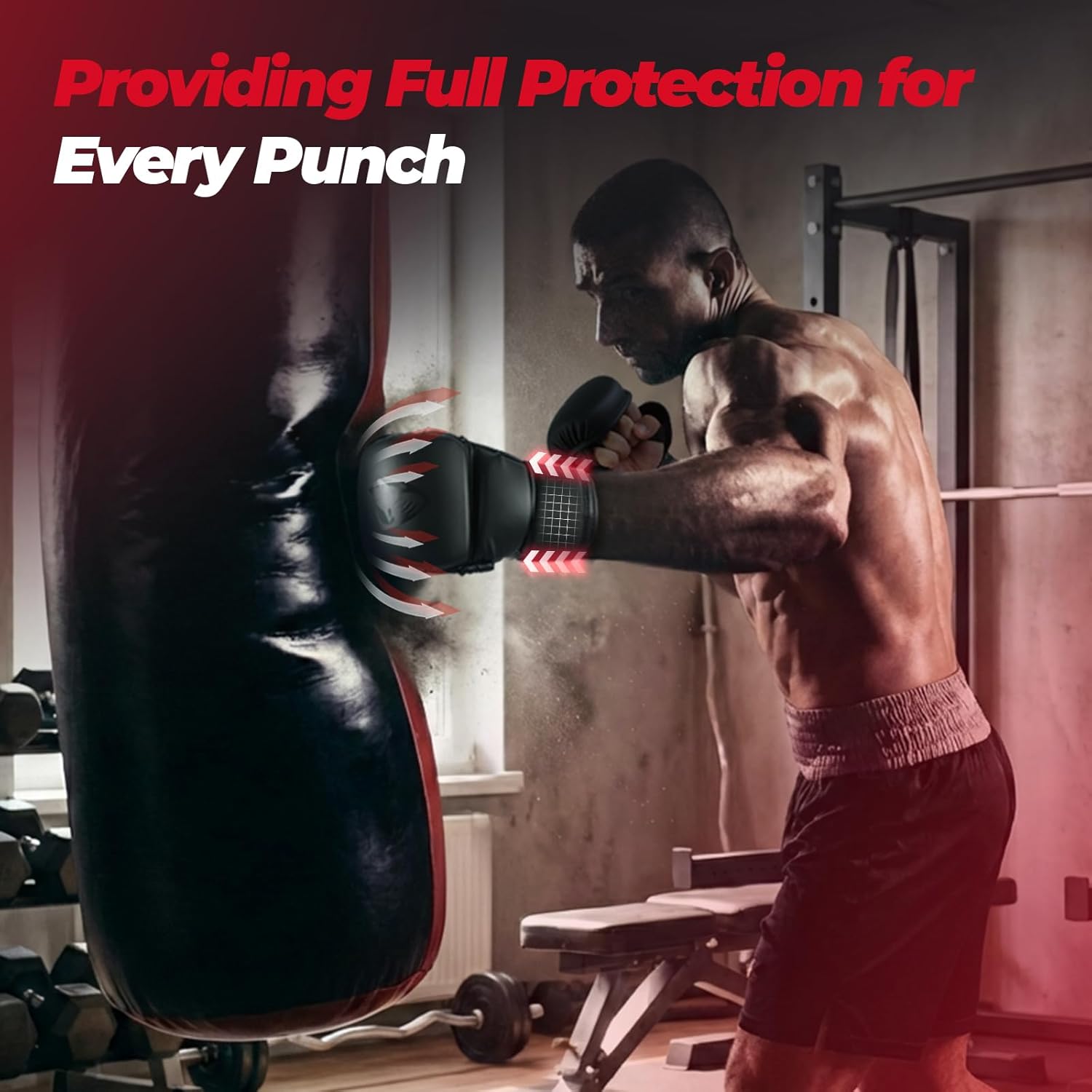 LIBERLUPUS MMA Gloves for Men u2013 Punching Bag Gloves for Men, Open Palm Training Gloves for MMA Sparring, Kickboxing, Muay Thai, Youth Self-Defense, Durable Synthetic Leather with Wrist Support