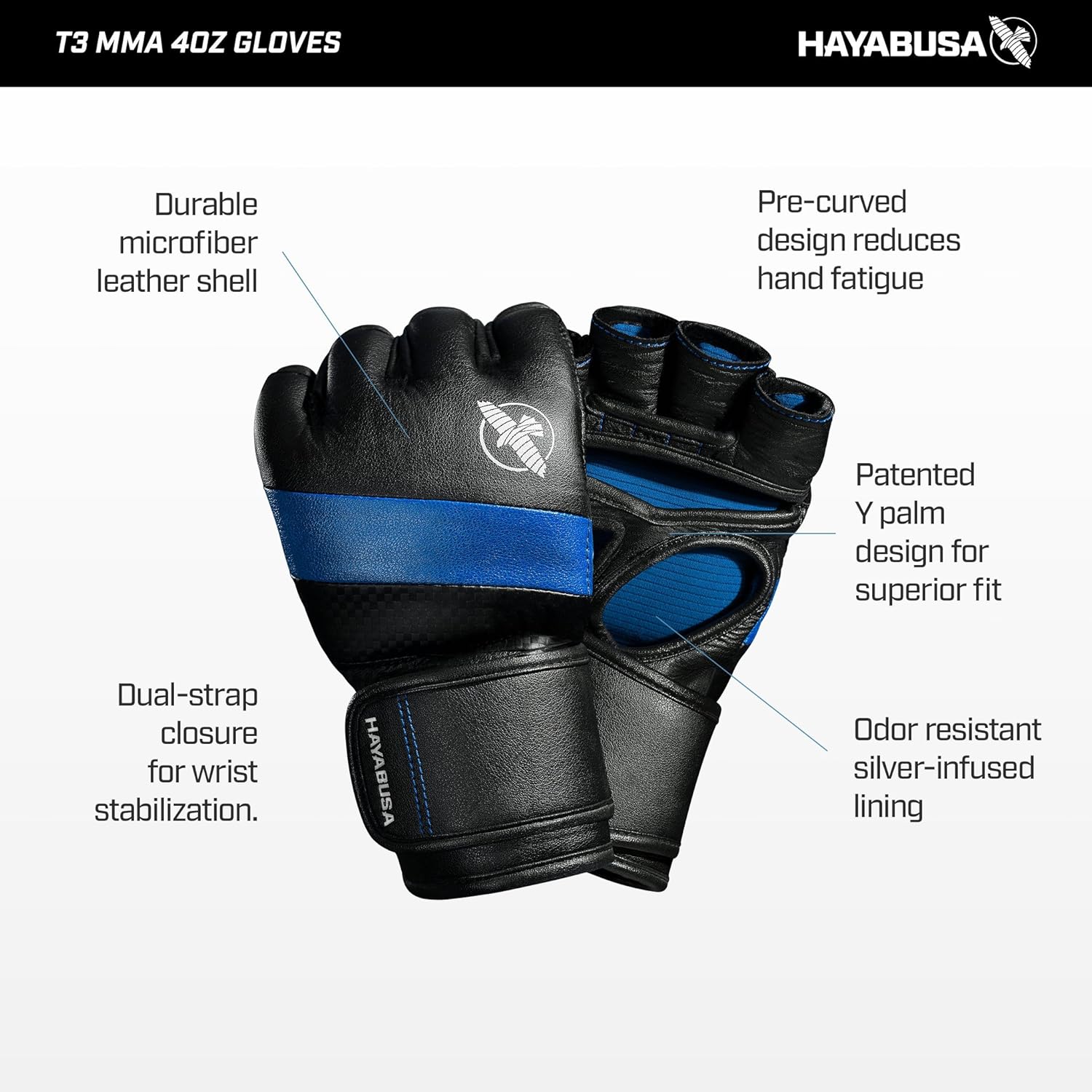 Alternative view of Hayabusa T3 4oz Pro Style MMA Gloves for Men and Women