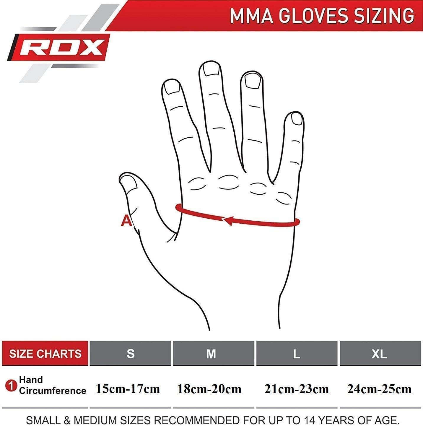Alternative view of RDX MMA Gloves for Martial Arts Training and Sparring, Cowhide Leather Mitts for Grappling, Kickboxing, Muay Thai, Punching Bag & Cage Fighting