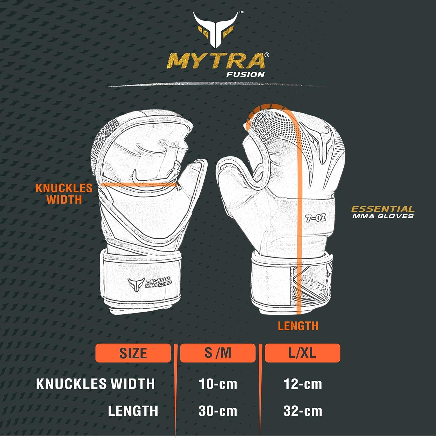 Alternative view of Mytra Fusion MMA Gloves 7-oz Grappling Gloves Martial Arts Gloves Sparring Gloves Punching Bag Gloves