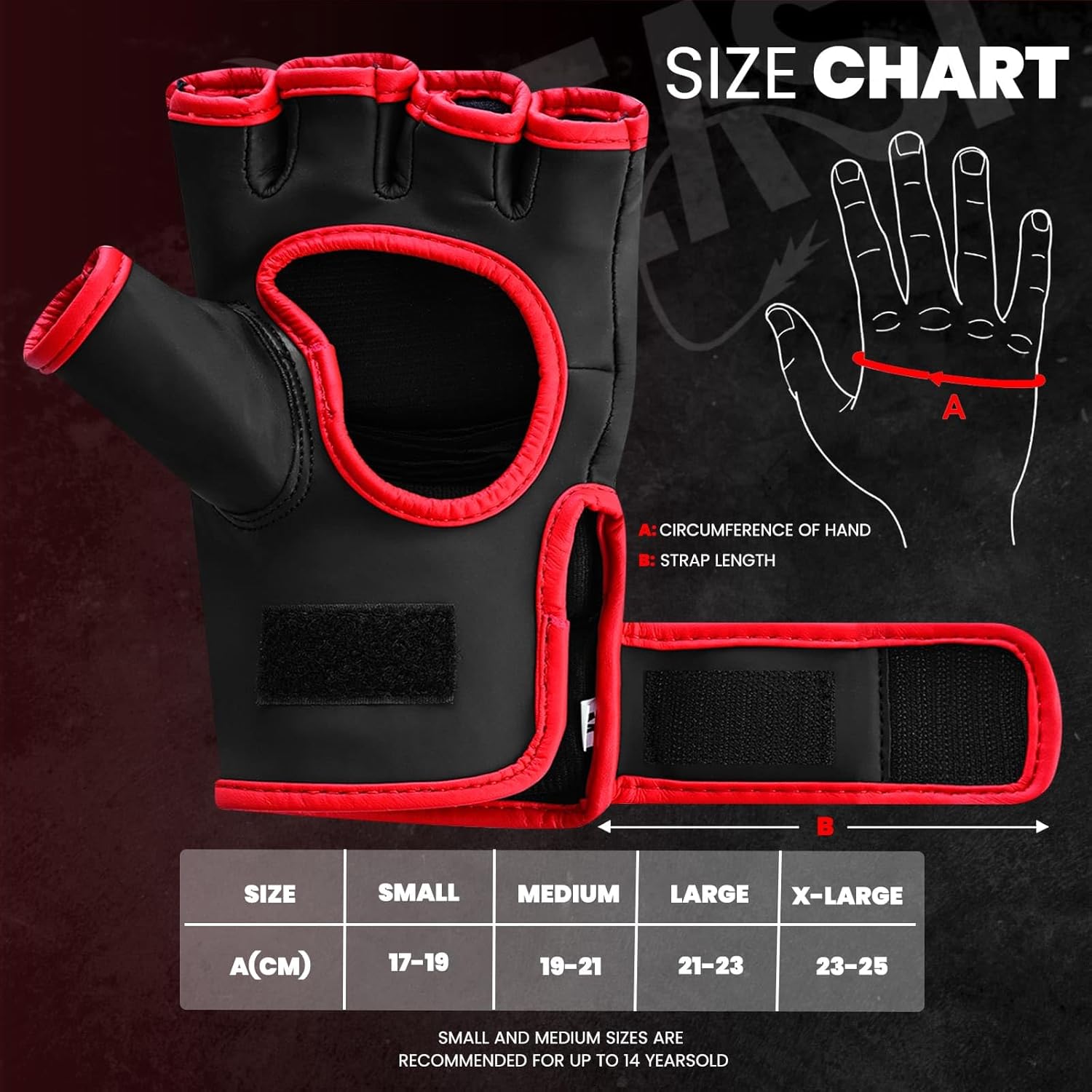 BEAST RAGE MMA Gloves for Men and Women,Martial Arts Mitts Grappling Sparring,Ventilated Palm, Vegan Leather, Cage Fighting, Muay Thai, Kick Boxing, Punching Bag, Boxing, Kickboxing - Image 4