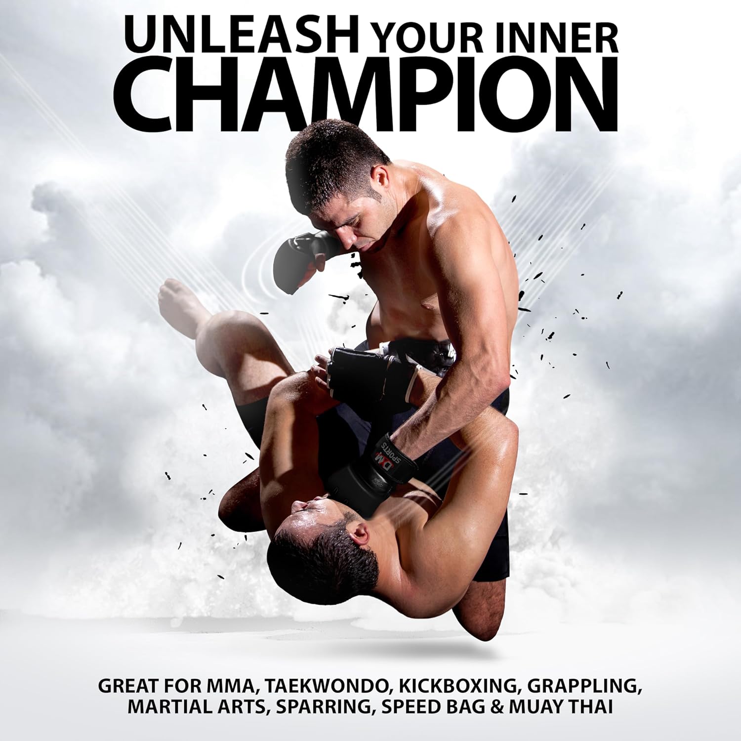 Alternative view of DXM SPORTS MMA Gloves for Men & Women, Martial Arts Bag Gloves, Kickboxing Gloves with Open Palms, Boxing Gloves for Punching Bag, Sparring, Muay Thai, MMA