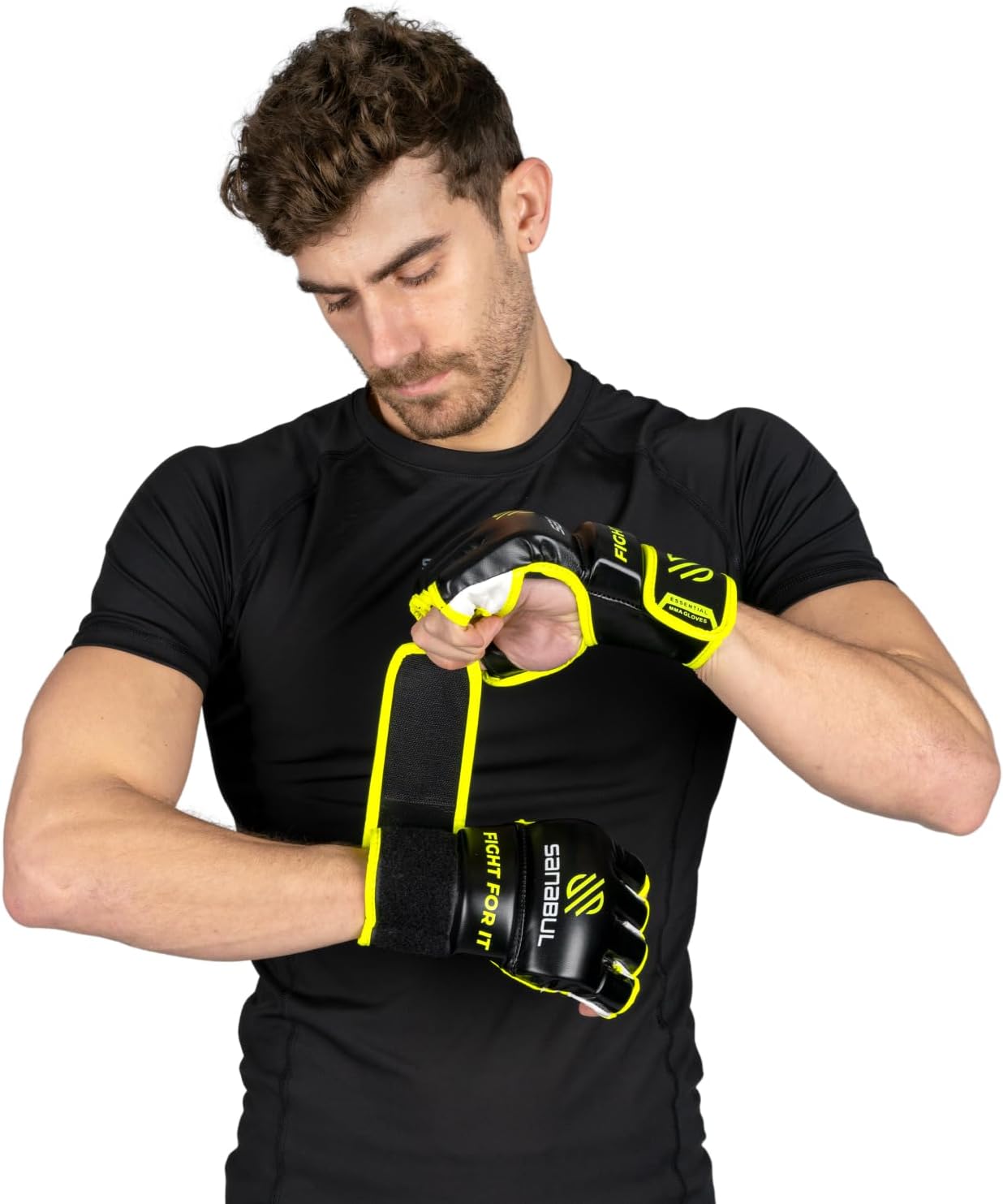 Alternative view of Sanabul Essential 4oz MMA Gloves for Men & Women, Professional Fighting Boxing Muay Thai Kickboxing Gloves for Sparring Grappling and Training