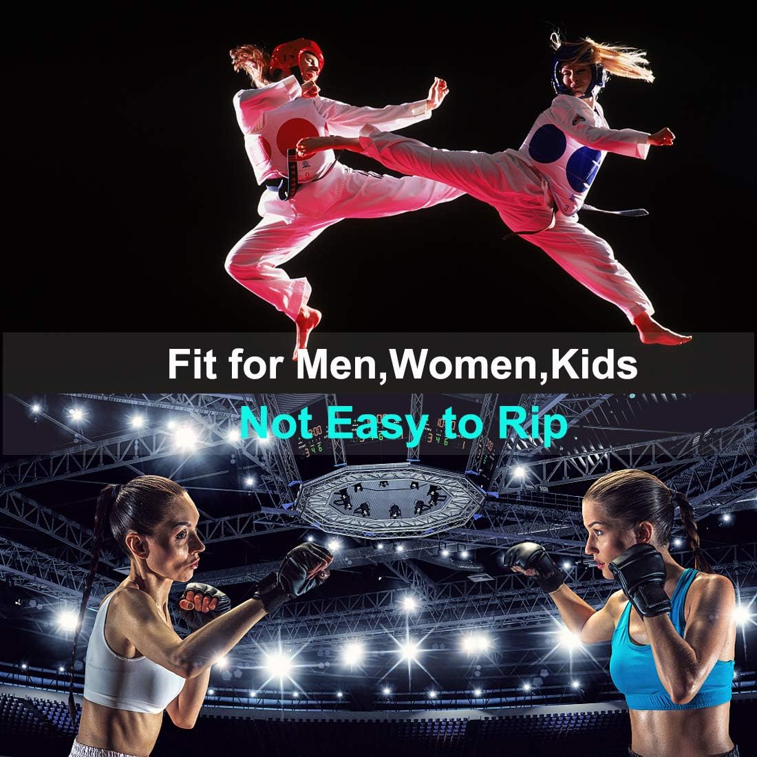 ZooBoo MMA Gloves, Half-Finger Boxing Fight Gloves MMA Mitts with Adjustable Wrist Band for Sanda Sparring Punching Bag Training - Image 5