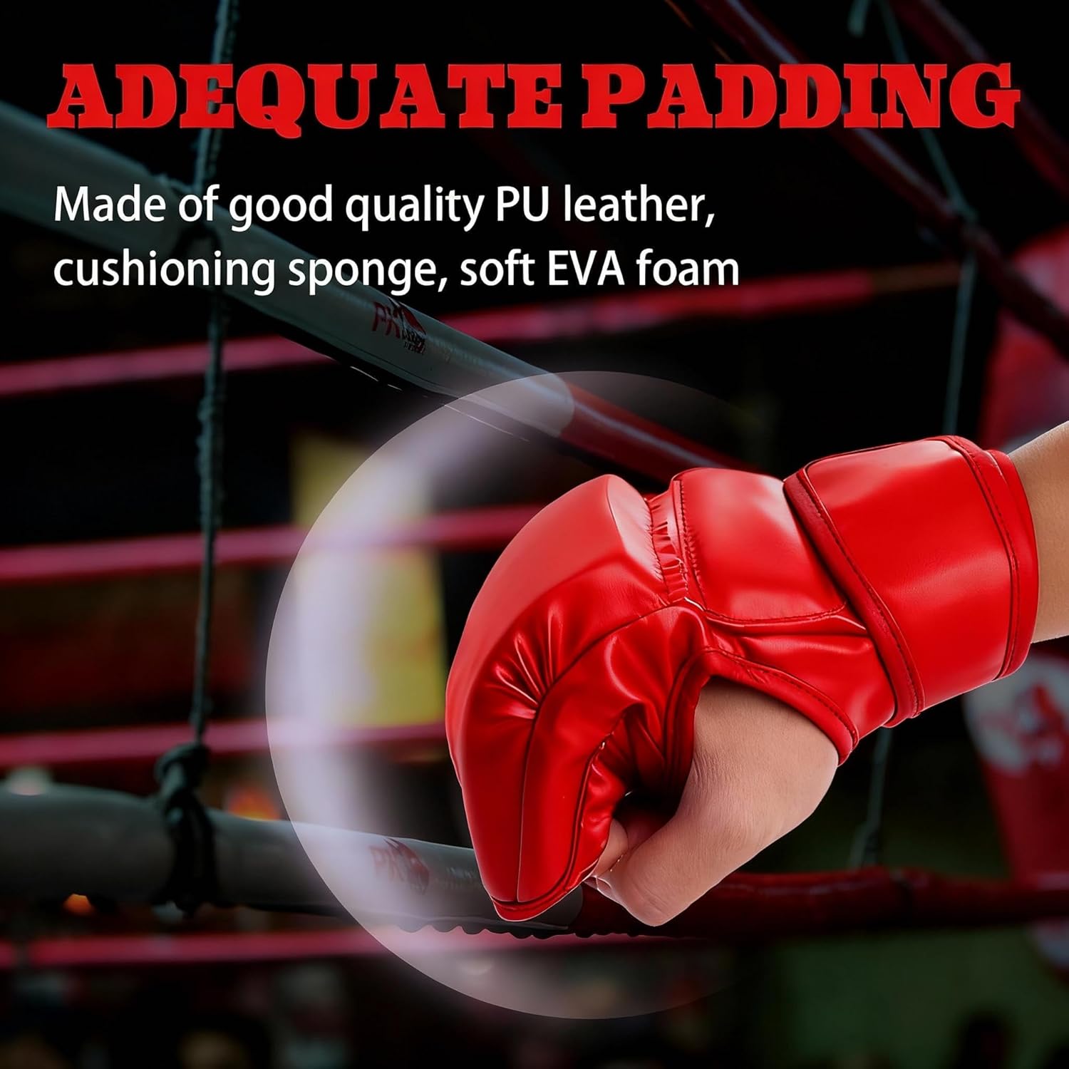 Alternative view of Megalobox MMA Gloves for Men & Women – Grappling & Sparring Boxing Gloves with Open Palm Design,2 Pairs of Padded Fingerless Training Gloves for Kickboxing, Muay Thai