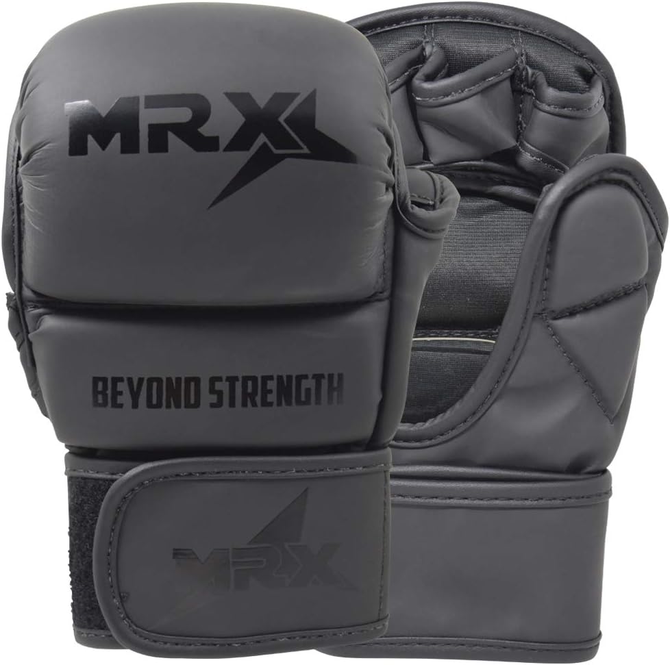 Alternative view of MRX MMA Professional Protective Grappling Gloves 7oz Muay Thai Training Kickboxing Punching Sparring Sports Cage Fighting Combat Glove Boxing Punching Glove Mitts