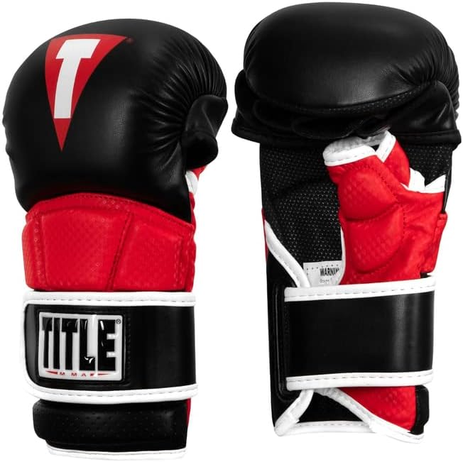 Alternative view of Title MMA Full Contact Sparring Gloves, Black/Red, Large