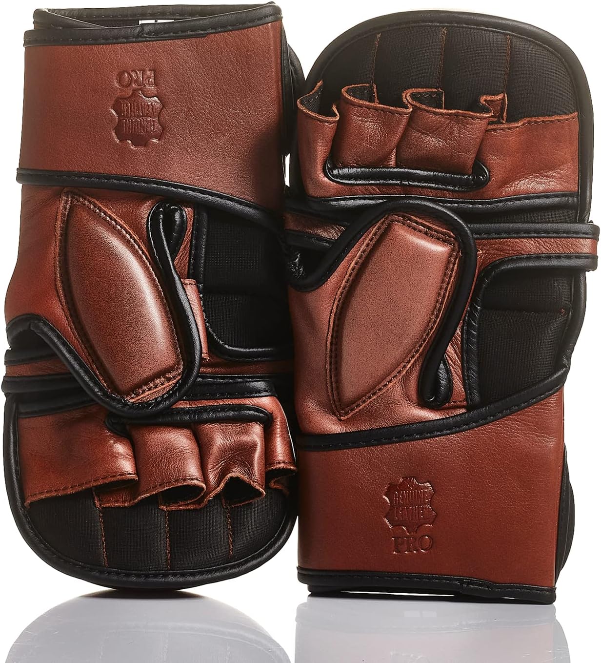 Modest Vintage Player PRO Heritage Brown Leather Hybrid MMA Gloves