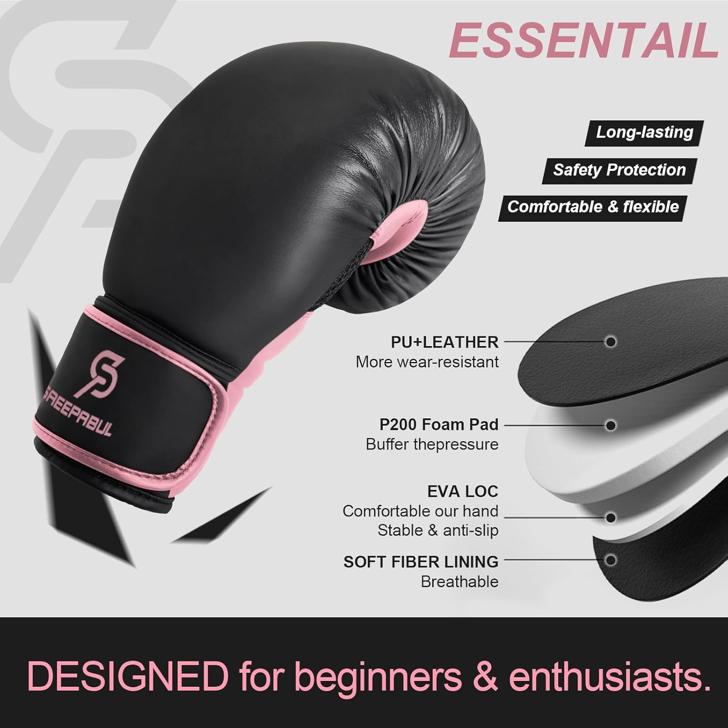 SAEEPABUL S200 Boxing Gloves for Men and Women Suitable for Boxing Kickboxing Mixed Martial Arts Maui Thai MMA Heavy Bag Fighting Training