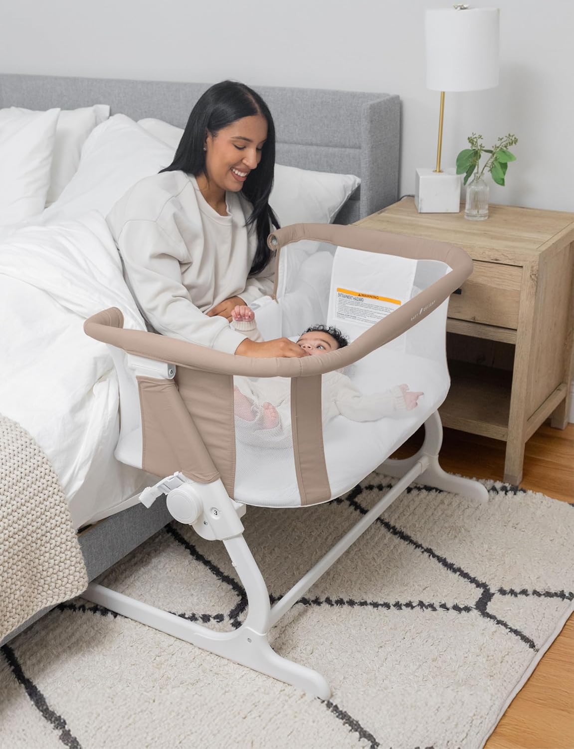 Baby Delight Beside Me Dreamer Bassinet | Bedside Sleeper & Baby Bassinet | 6-Position Height Adjustment | 100% GOTS Certified Organic Cotton Fabric | Organic Mocha