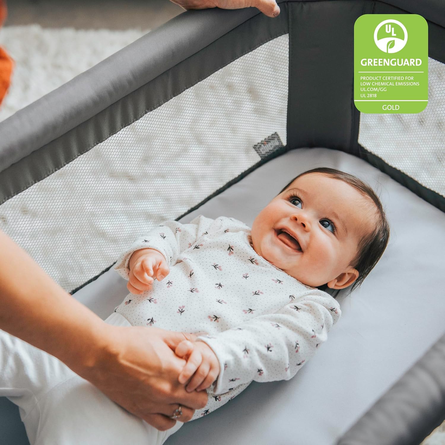 Alternative view of Chicco LullaGo Anywhere SE Portable Bassinet, Lightweight, Space-Saving with Waterproof Mattress and Fitted Sheet, Travel Bassinet for Baby | Clay/Grey