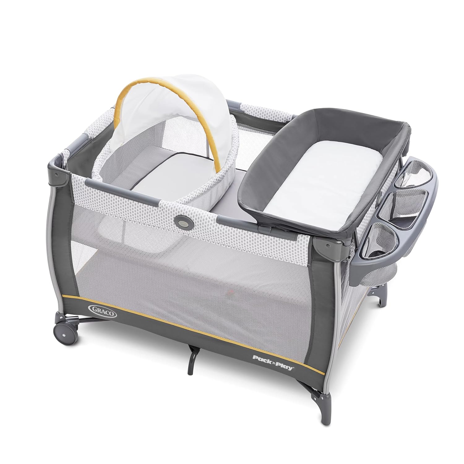 Graco Pack nu2019 Play CareSuite Playard, Portable Playpen with Baby Bassinet, Changing Table, Sky - Image 7