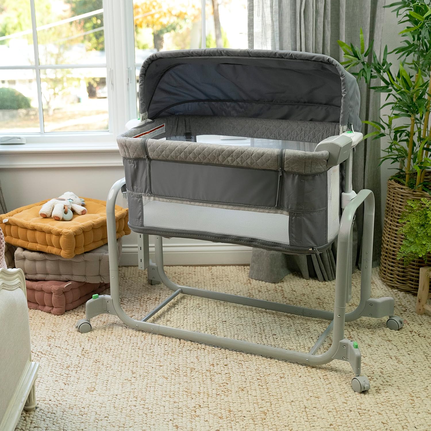 Ingenuity Dream Hero Starlight 3-in-1 Co-Sleeping Bassinet and Crib - Lume (Grey), Unisex, Newborn to 12 Months