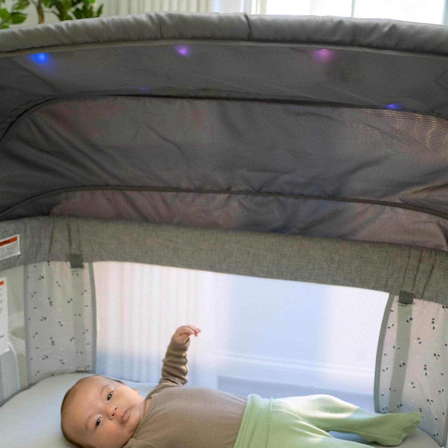 Ingenuity Dream Hero Starlight 3-in-1 Co-Sleeping Bassinet and Crib - Lume (Grey), Unisex, Newborn to 12 Months - Image 4