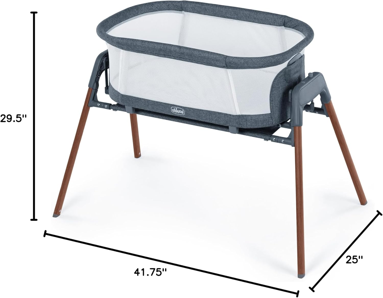 Chicco LullaGlide 3-in-1 Stationary, Gliding, and Portable Baby Bassinet, Waterproof Mattress and Fitted Sheet, Travel Bassinet for Baby Includes Carry Bag | Luna/Grey