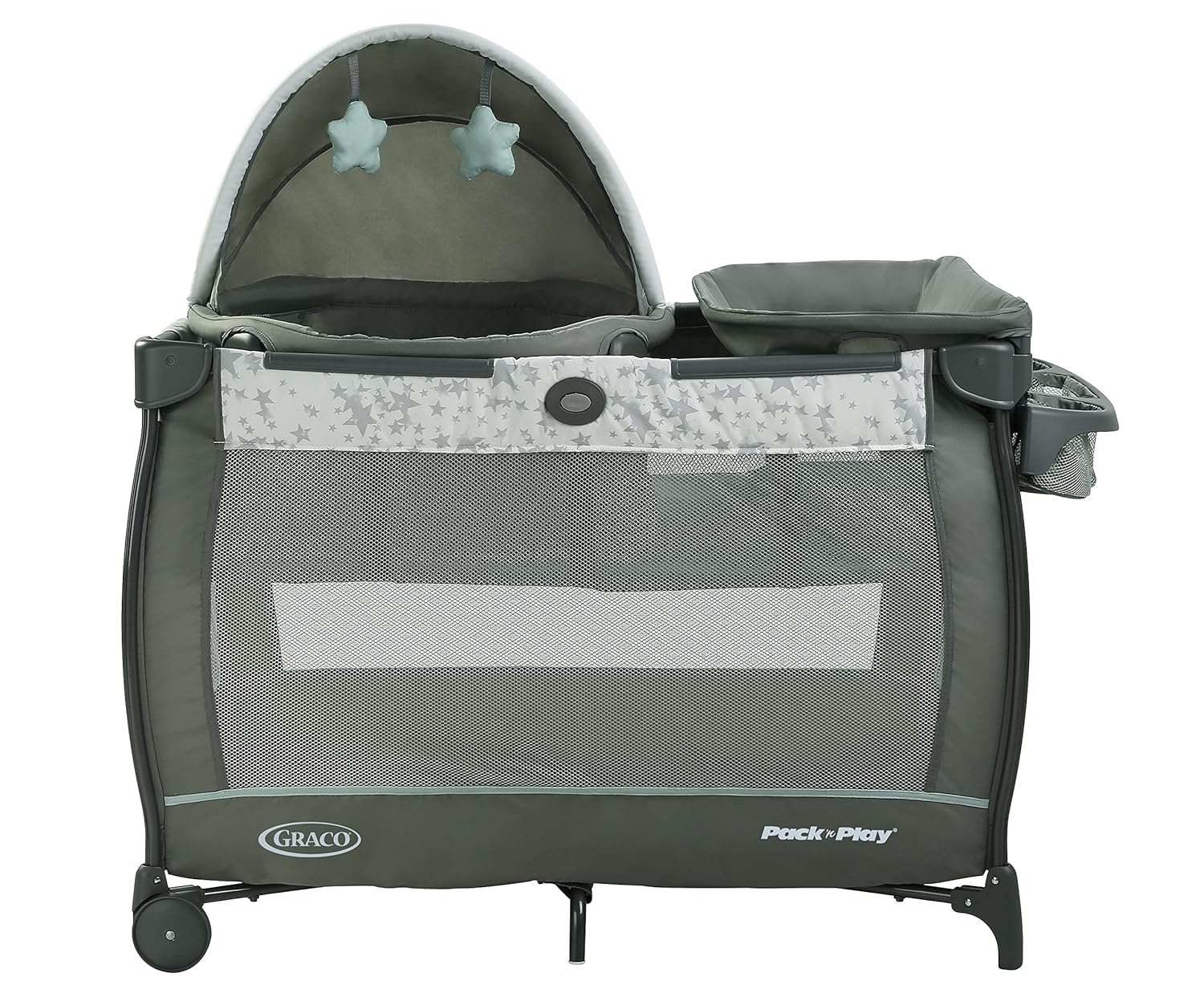 Graco Pack u2019n Play Travel Dome Playard, Portable Bassinet with UV Canopy, Fullu2011Size Infant Bassinet, Diaper Changer