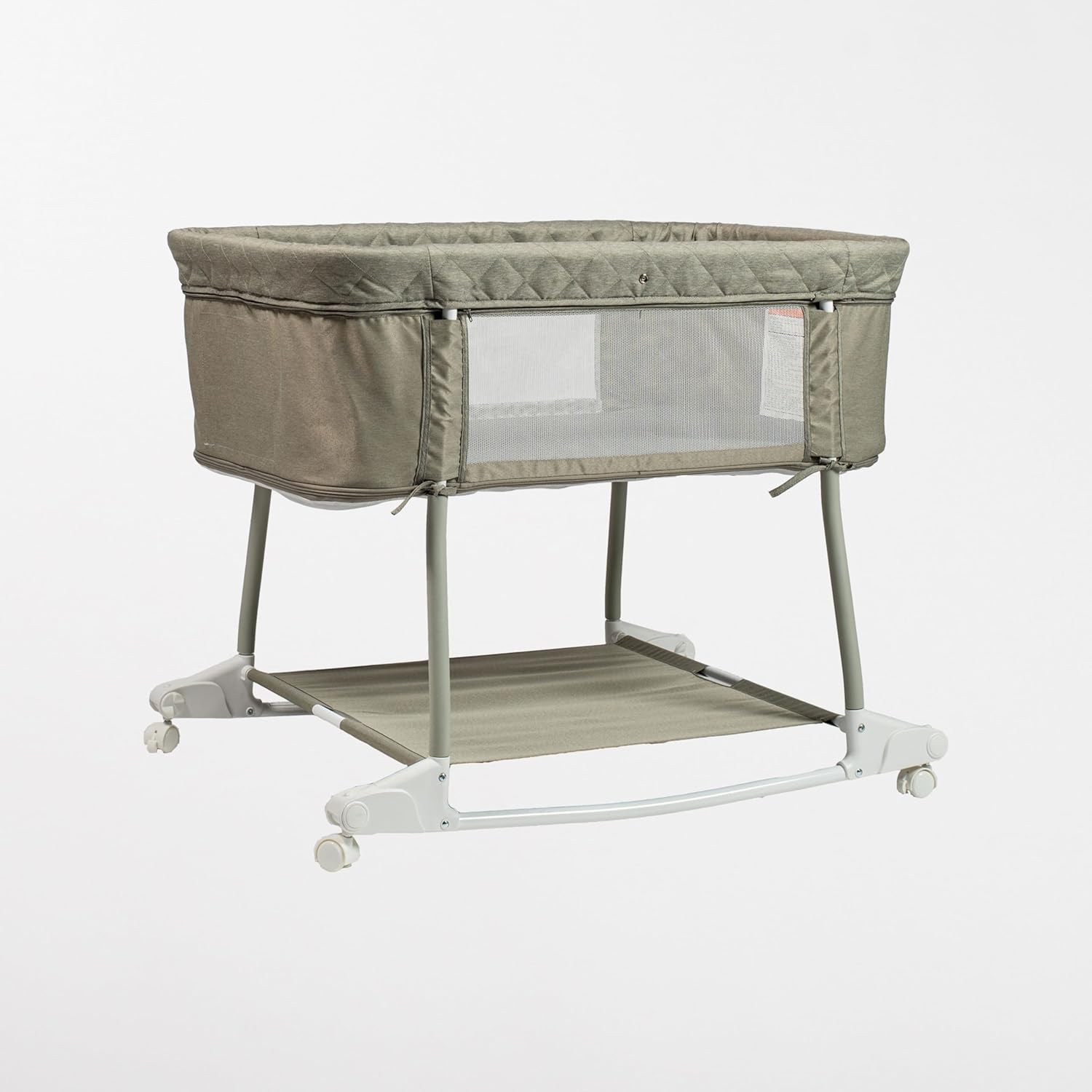 RTUSAS Newborn Portable Bassinet on Wheels for Baby 3 in 1 Bedside Sleeper Rocking Crib Playard with Breathable Mesh Cover Detachable Mosquito Net and Music Box Multi Mode(Light Grey) - Image 6