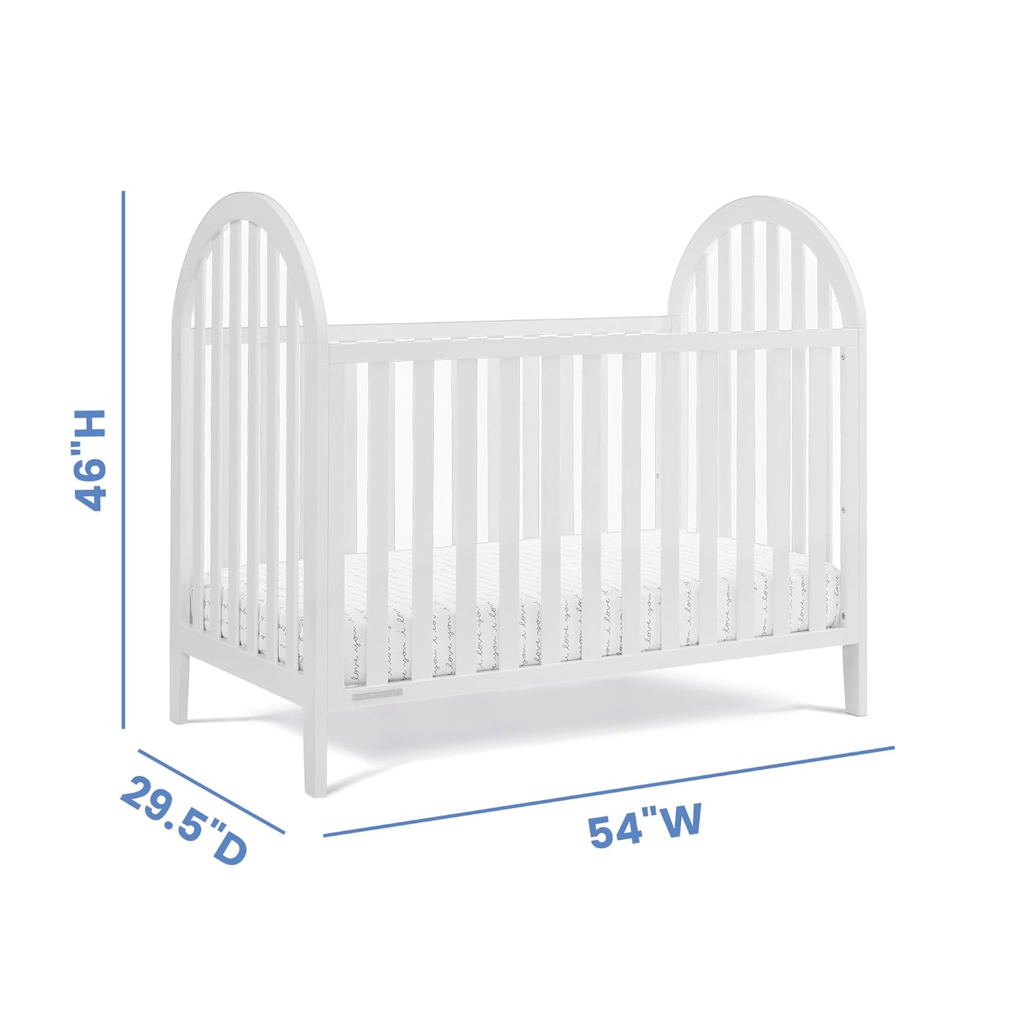 Alternative view of Delta Children Milano 4-in-1 Convertible Crib - Greenguard Gold Certified, Bianca White