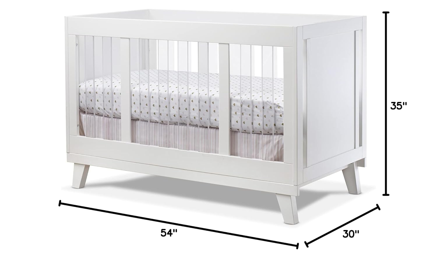 Alternative view of Sorelle Furniture Uptown Panel Crib, Modern Wood and Clear Acrylic Baby Crib, Made of Wood and Easy to Clean Acrylic, Non-Toxic Finish, Contemporary Baby Bed-Weathered Gray