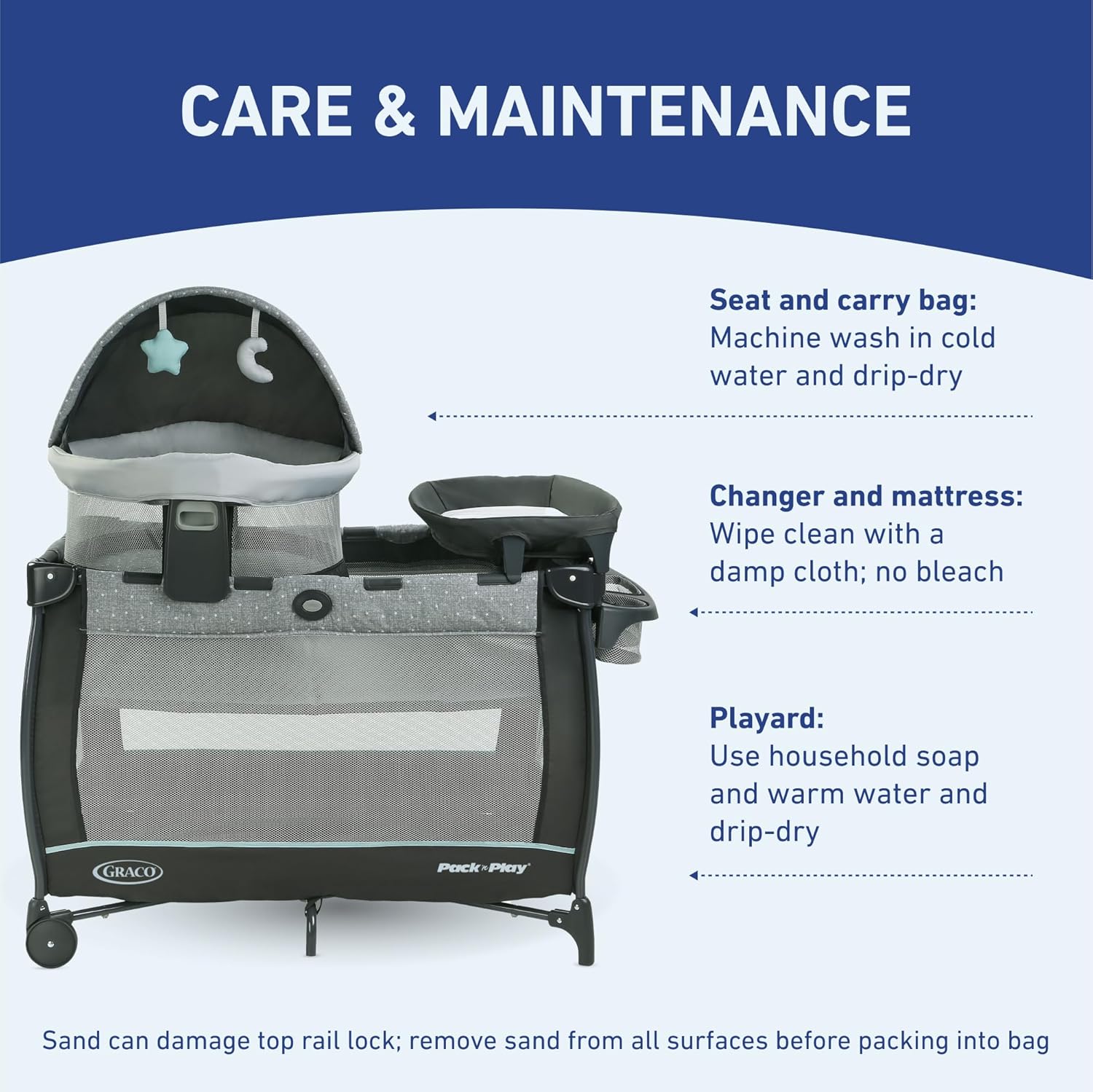 Alternative view of Graco Pack n Play Dome LX Playard with Baby Bassinet, Lightweight Portable Crib, Push-Button Fold Travel Crib, Redmond, Convertible