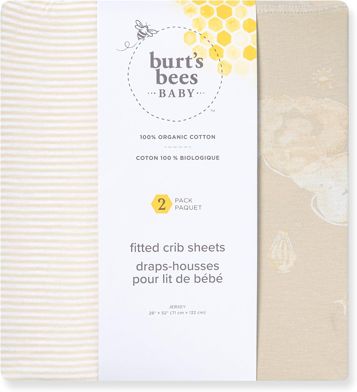Alternative view of Burt's Bees Baby Essential Organic Cotton Fitted Crib Sheet, Breathable for Boy Girl Standard Crib & Toddler Mattresses