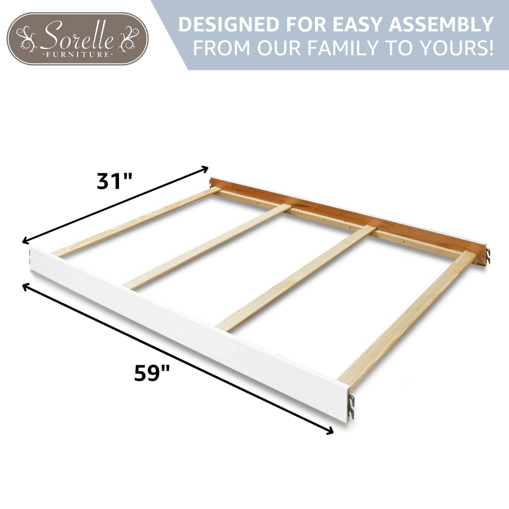 Sorelle Furniture Toddler & Full-Size Bed Rails, Wood Bed Rail & Crib Conversion Kit, Converts Crib to Toddler and Full-Size Bed, # 215 - White