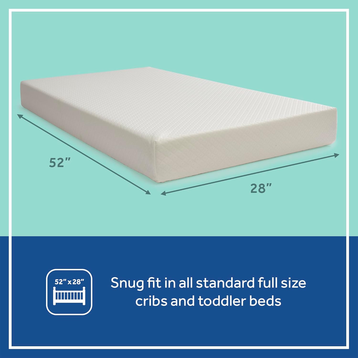 Alternative view of Sealy Baby Butterfly Knit Breathable Crib Mattress, GREENGUARD GOLD Certified, Made in USA, Premium Foam, Washable Easy to Clean Cover, Toddler Bed Fit, Safety & Quality Tested, 52x28"