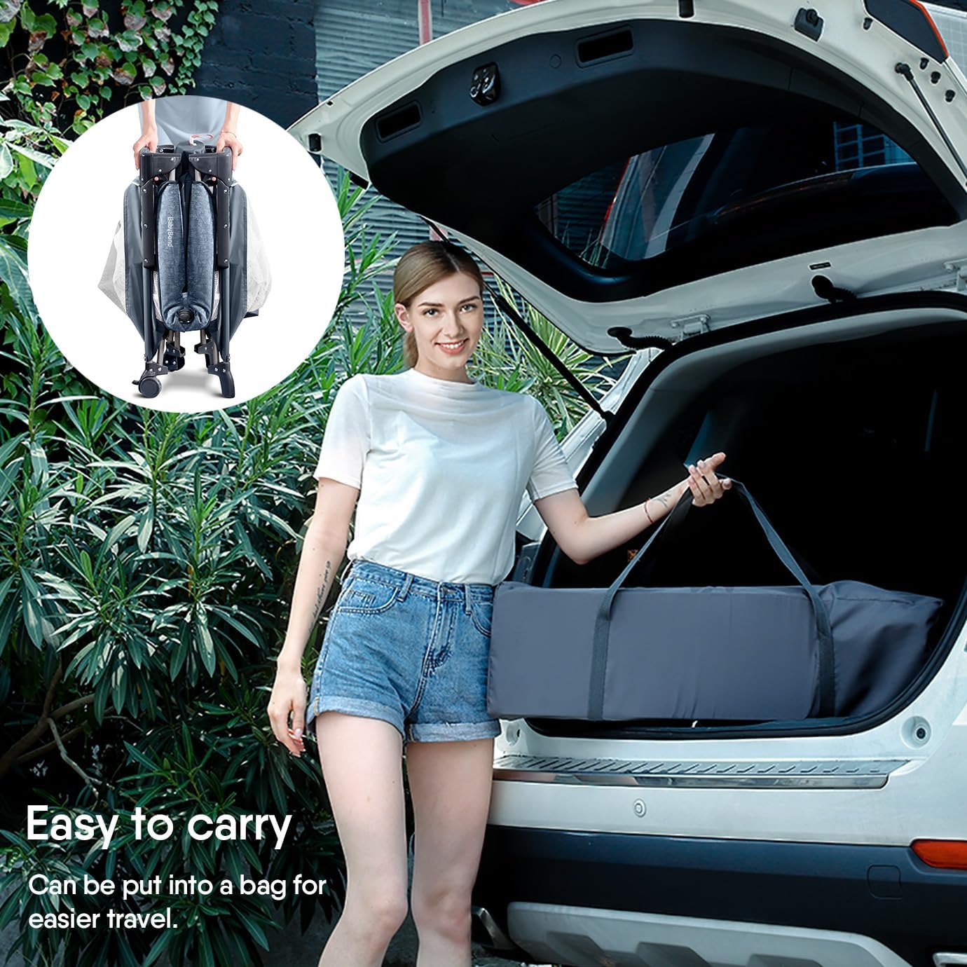 BabyBond Baby Bassinet Bedside Crib, Pack and Play with Sheet, Diaper Changing Table and Music Mobile from Newborn to Toddles, Portable Large Playard - Image 6