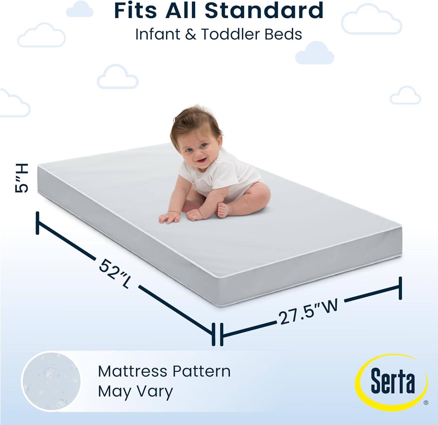 Alternative view of Serta Perfect Start Dual Sided Baby Crib Mattress & Toddler Mattress - Waterproof - 6" Premium Sustainably Sourced Fiber Core - GREENGUARD Gold Certified u2013 7 Year Warranty - Made in USA