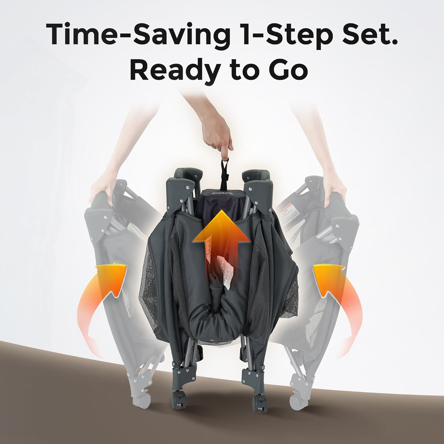 Alternative view of Pamo Babe Pack and Play One-Step to Fold 4-in-1 Portable Crib for Baby with Bassinet, Mosquito Net, Changing Table