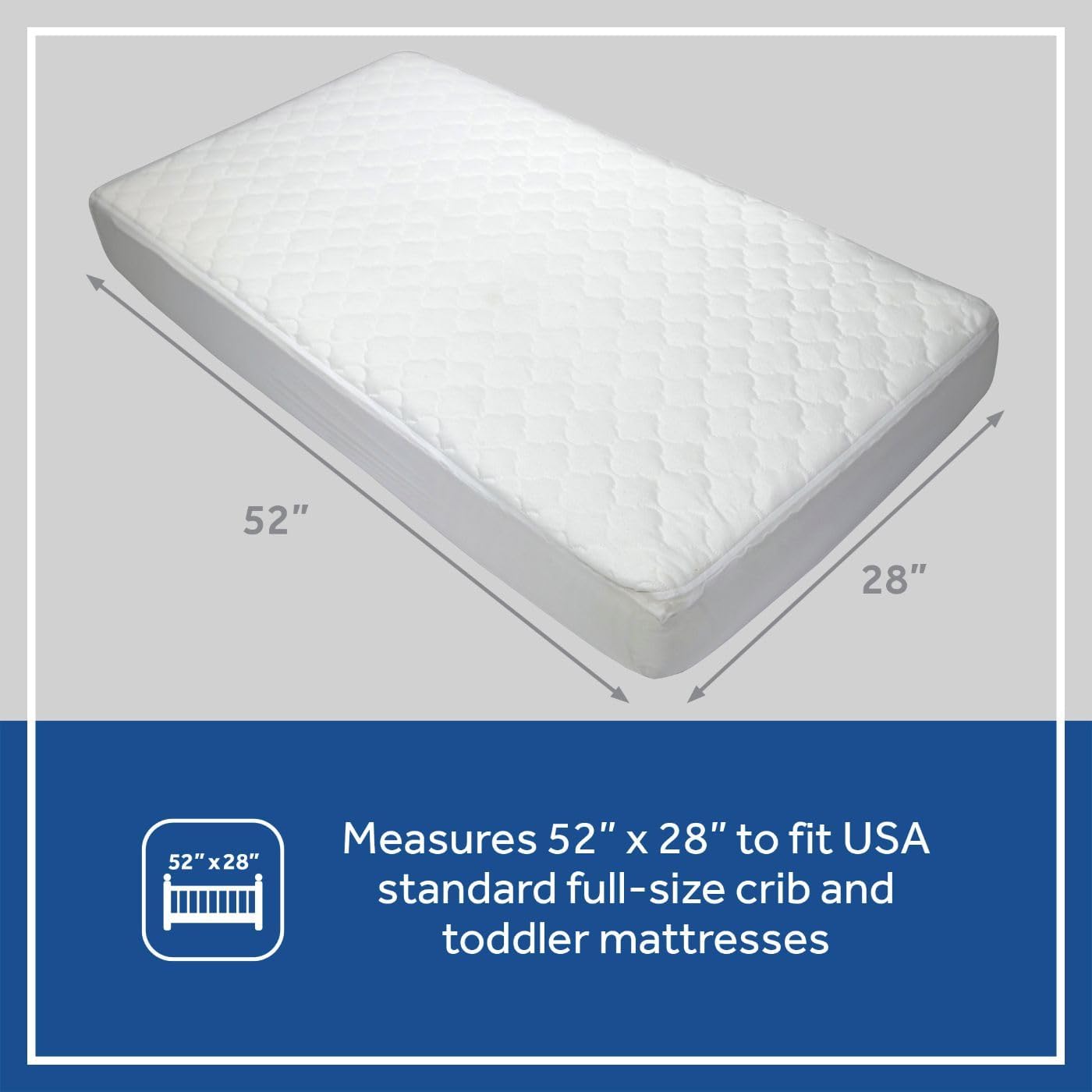 Sealy Baby 2-PACK Fitted Waterproof Infant Crib Mattress Protector Pad and Toddler Bed Cover, Durable and Comfortable Topper, Machine Washable and Dryer Friendly, 52x28u201D- White