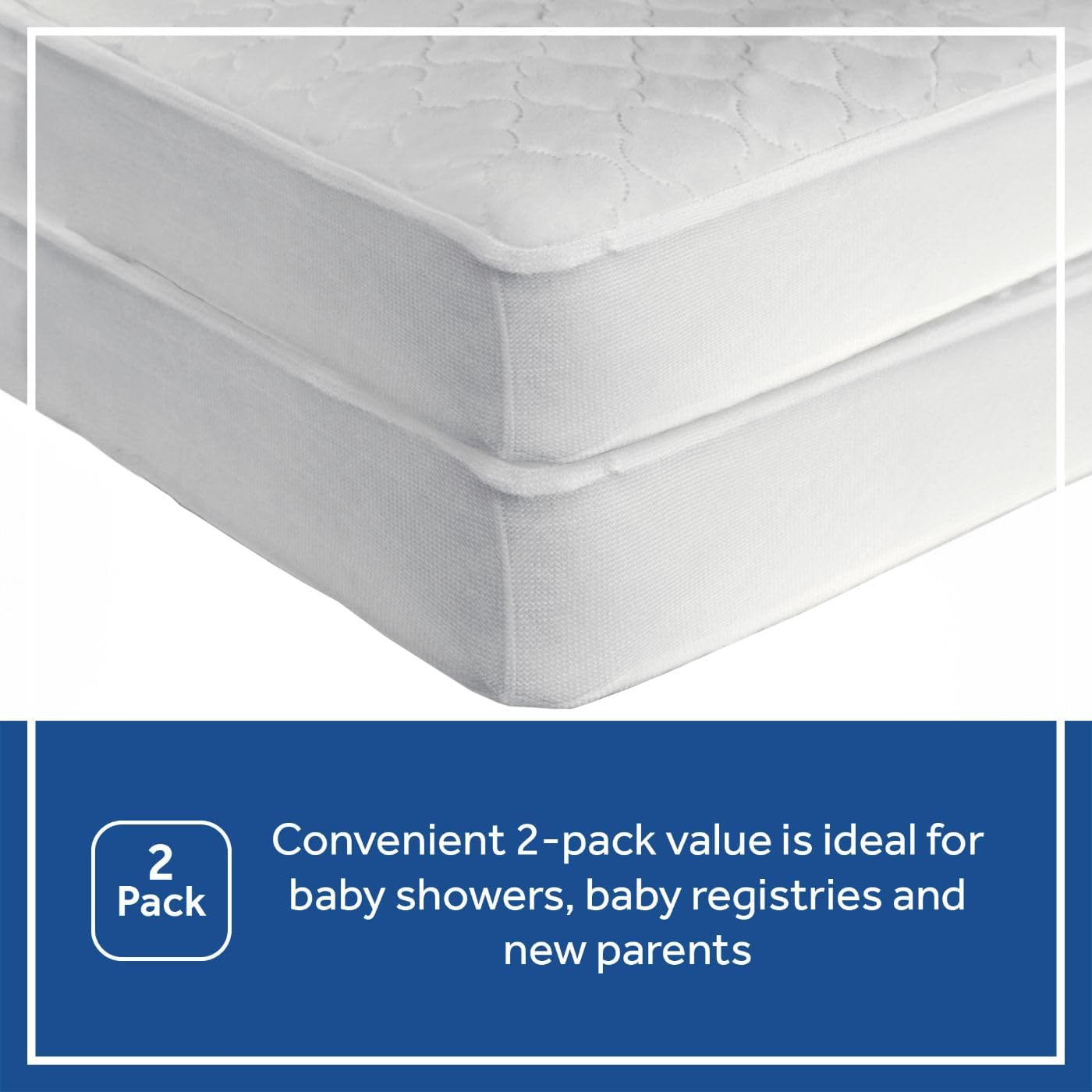 Sealy Baby 2-PACK Fitted Waterproof Infant Crib Mattress Protector Pad and Toddler Bed Cover, Durable and Comfortable Topper, Machine Washable and Dryer Friendly, 52x28u201D- White - Image 4