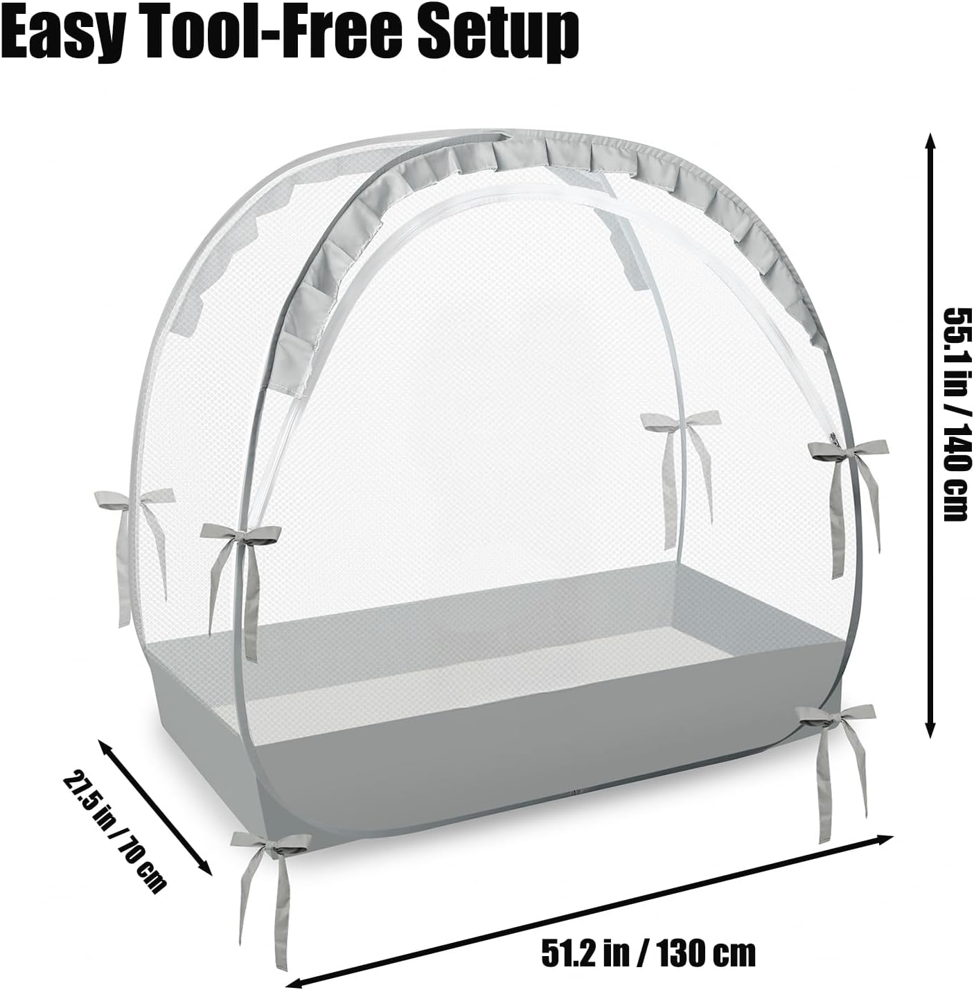 Alternative view of PandaEar Pop Up Crib Tent to Keep Baby from Climbing Out, Breathable Crib Net Mesh Canopy, Babies Crib Cover with Zipper, Easy Installation (Grey)
