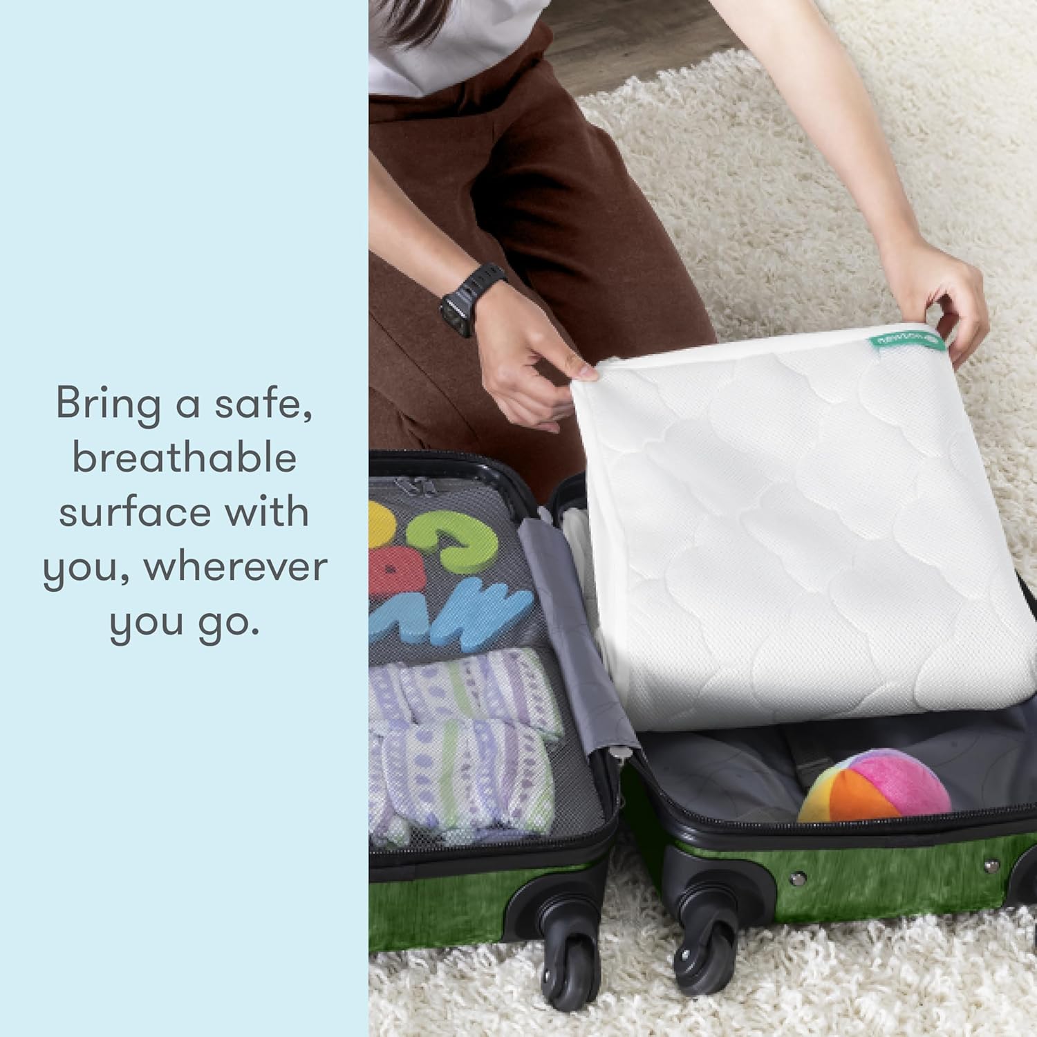 Alternative view of Newton Baby Waterproof Crib Mattress Pad | Ultra-Breathable Quilted Layer for Comfort & Universal Fitted Skirt for Secure Fit | Machine Washable | Crib Mattress Protector Pad Waterproof, 2 Packs