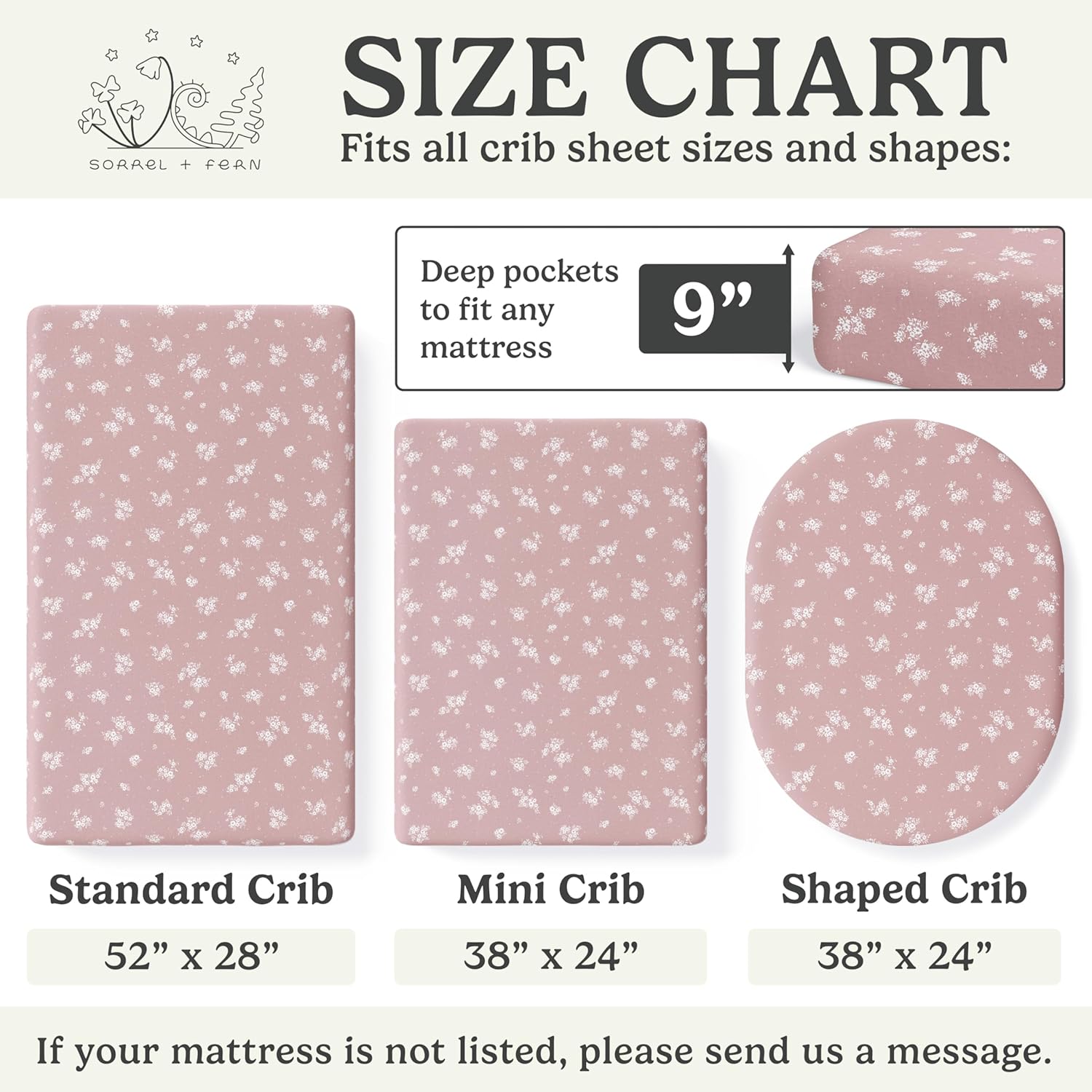 Crib Sheets Neutral - Fitted Baby Crib Sheets Bed for Girl Boy - 2 Pack Standard & Toddler Mattress (Antique Rose) - Buttery Soft Organic Cotton Blend - Image 5