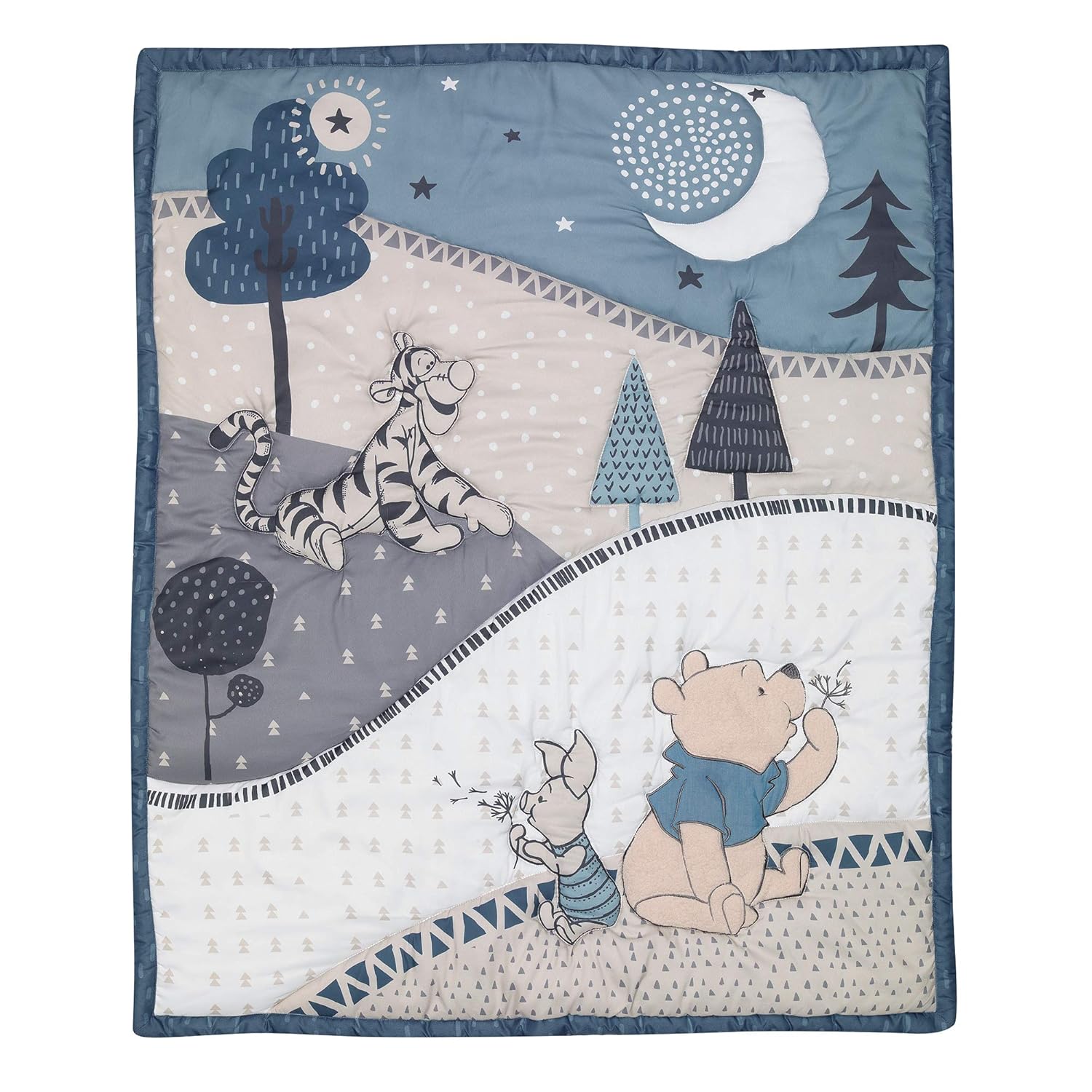Alternative view of Lambs & Ivy Forever Pooh 3Piece Baby Crib Bedding Set, Blue